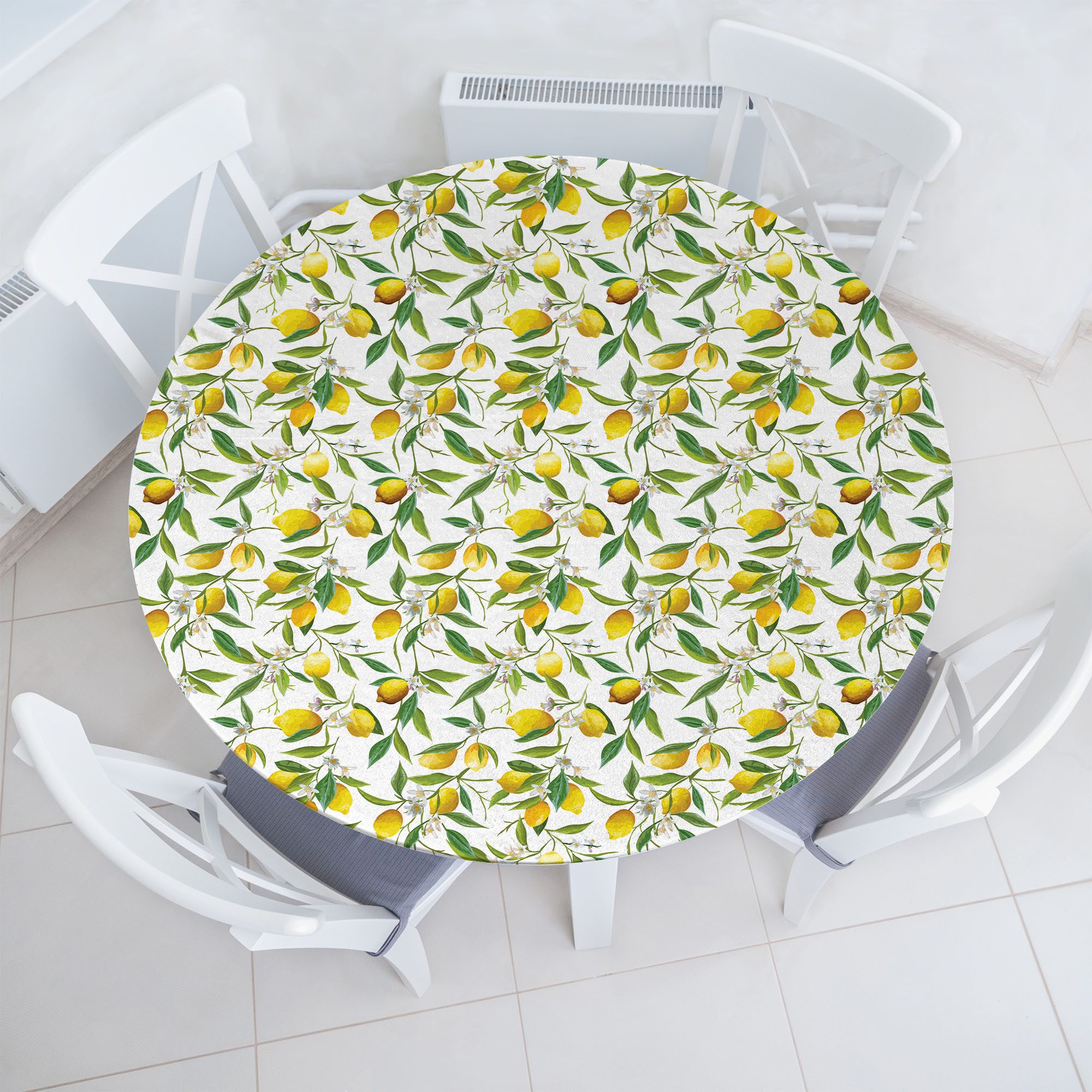 Abakuhaus Tischdecke Rundum-elastische Stofftischdecke, Natur Lemon günstig online kaufen
