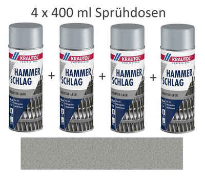 Krautol Metallschutzlack 4 x 400 ml Spray Metallschutz Hammerschlag Silber Rost Krautol