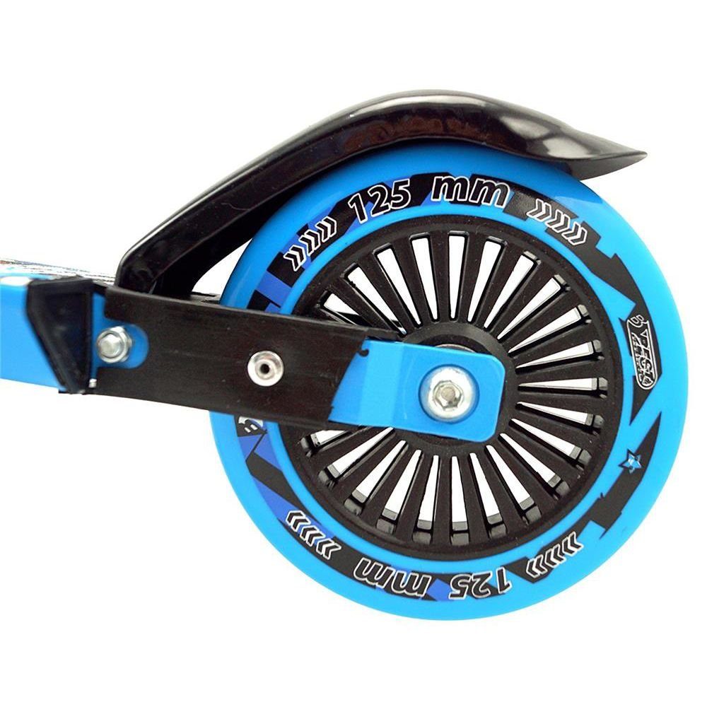 Best Sporting Cityroller Big Wheel 125, Kinder Roller, Tretroller, Aluminium, blau/weiß, 125 er, ABEC 5