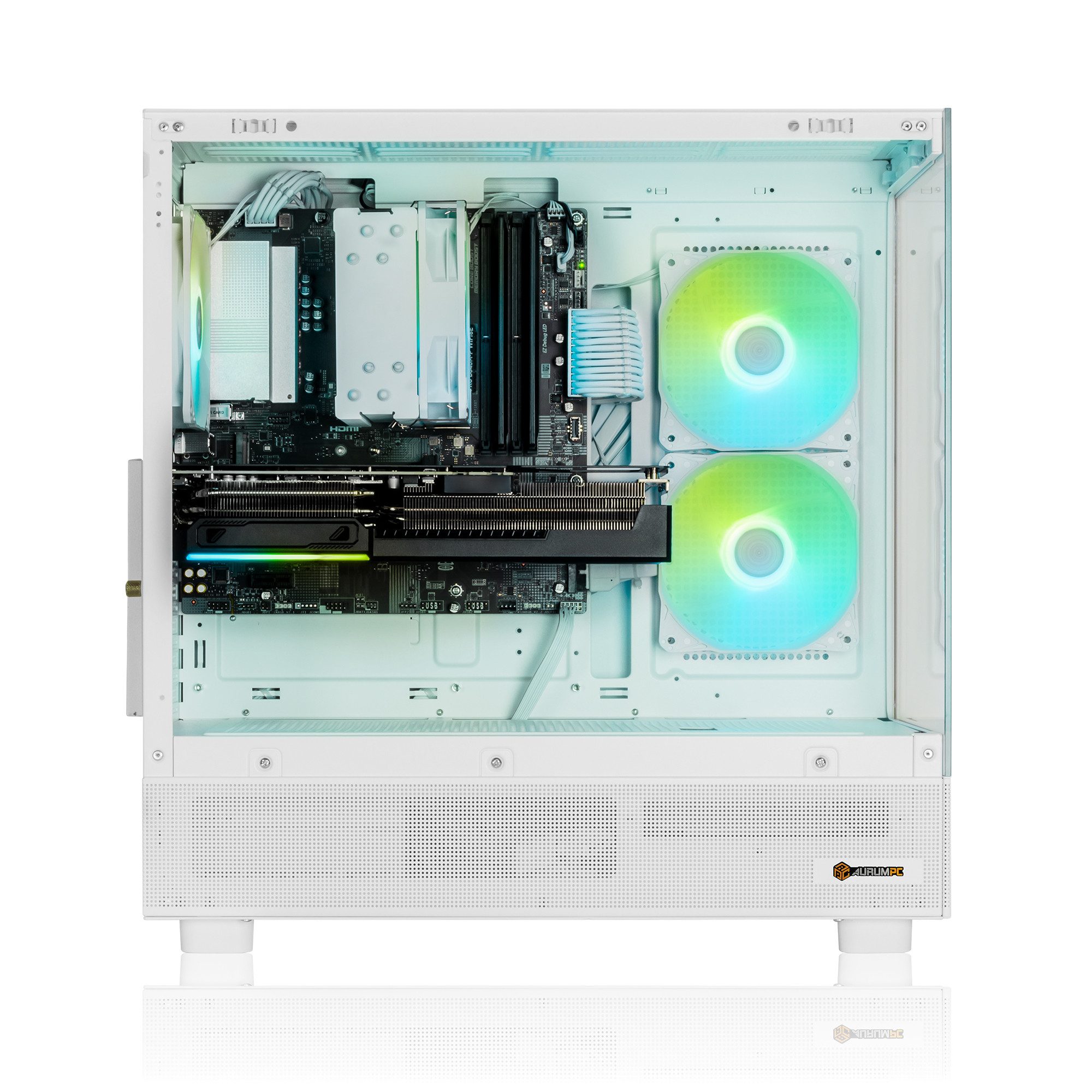 AurumPC R5 5600 mit RTX5060 8GB und 32GB DDR4 RAM Snow Edition Gaming-PC (AMD Ryzen 5 5600, GeForce RTX 5060, 32 GB RAM, 1000 GB SSD, Luftkühlung, Windows 11, WLAN)
