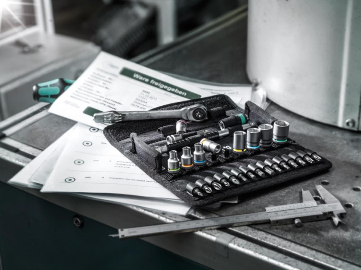 Wera Umschaltknarre 8100 SA 7 Zyklop (Set), 76er Feinzahn-Teilung, 4,7° Rückholwinkel