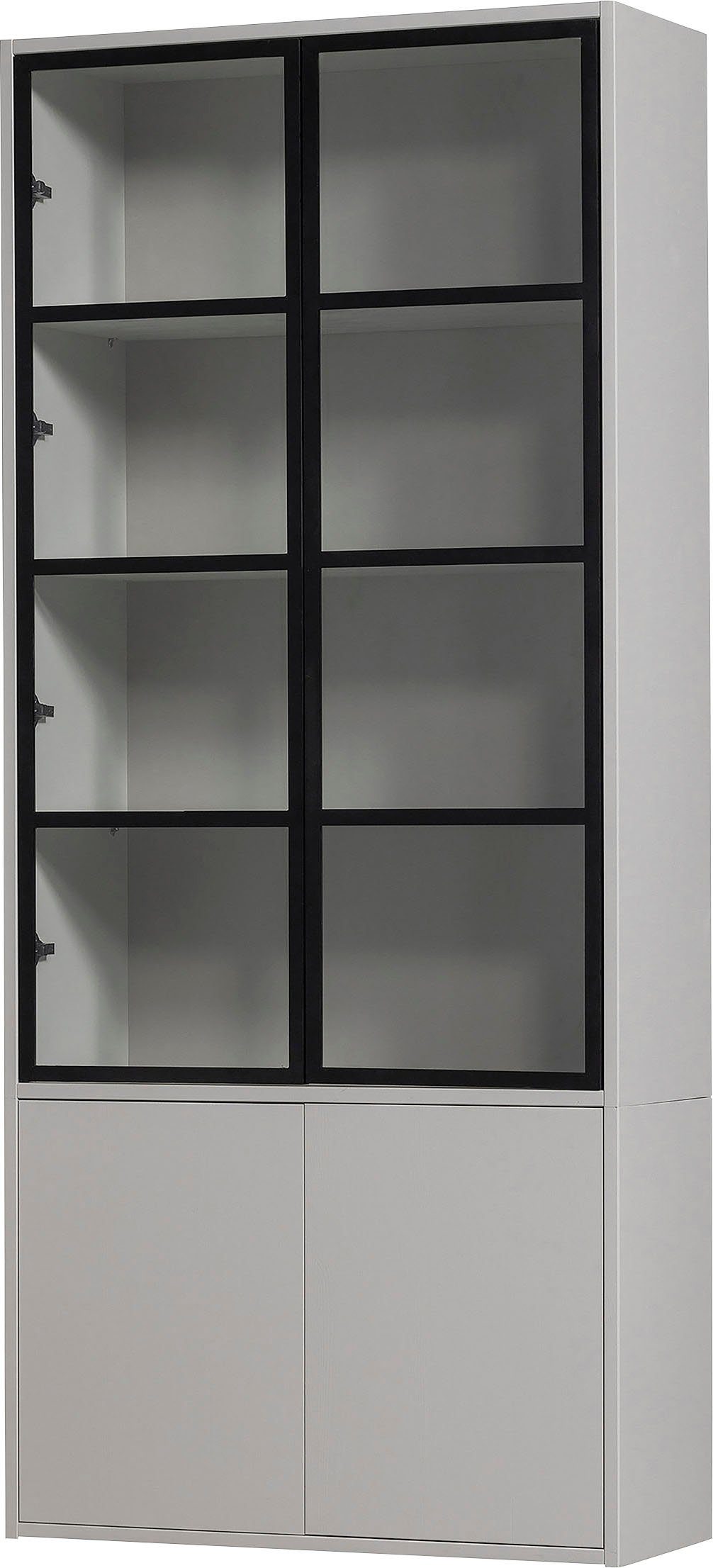 WOOOD Vitrine Basic mit vier Türen, Breite 101 cm