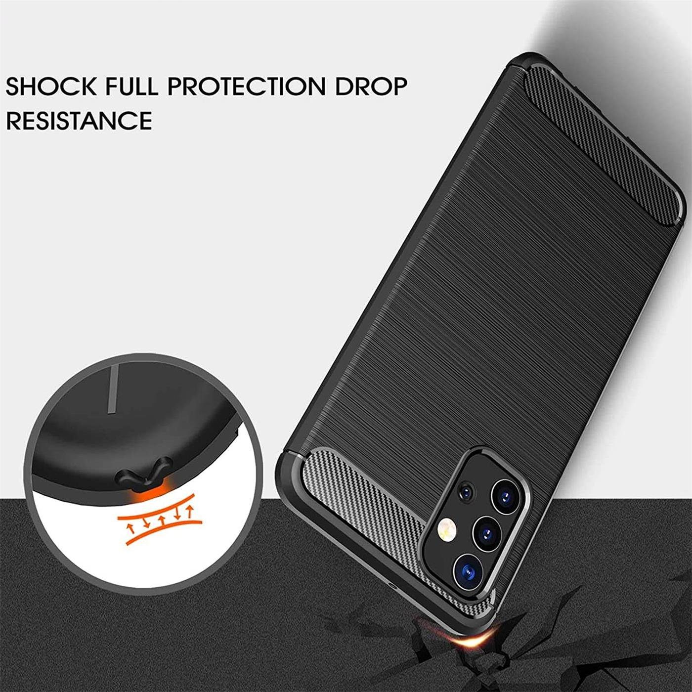 CoolGadget Handyhülle Carbon Handy Hülle für Samsung Galaxy A32 5G 6,5 Zoll, robuste Telefonhülle Case Schutzhülle für Samsung A32 5G Hülle – Bild 5 von 5