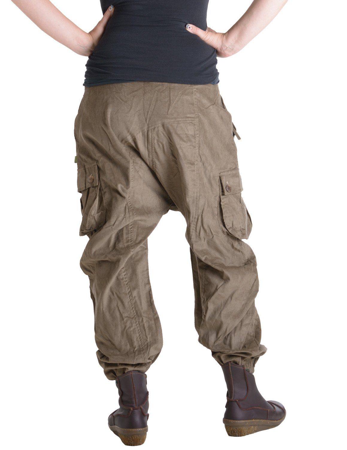 Style Cord Festival Goa, Cordhose khaki Haremshose aus Ethno, Vishes