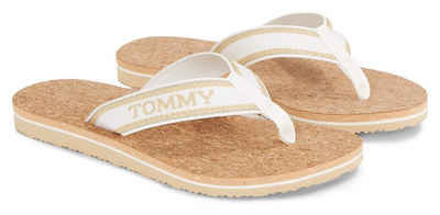 Tommy Hilfiger HILFIGER CORK BEACH SANDAL Zehentrenner, Sommerschuh, Schlappen, Poolsildes mit Logoschriftzug