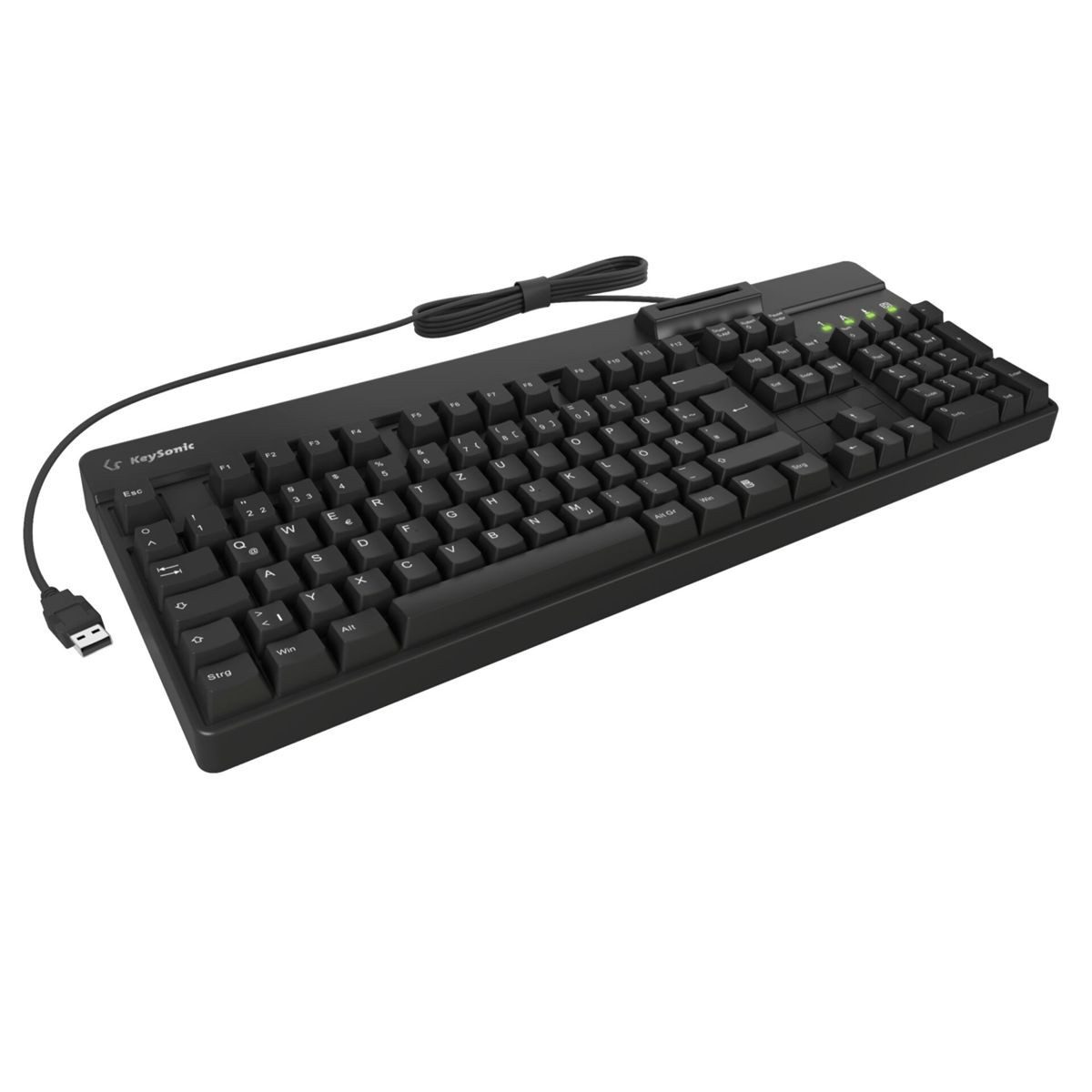 KEYSONIC KSK-8040U-CR Full-Size Tastatur Cardreader PC-Tastatur