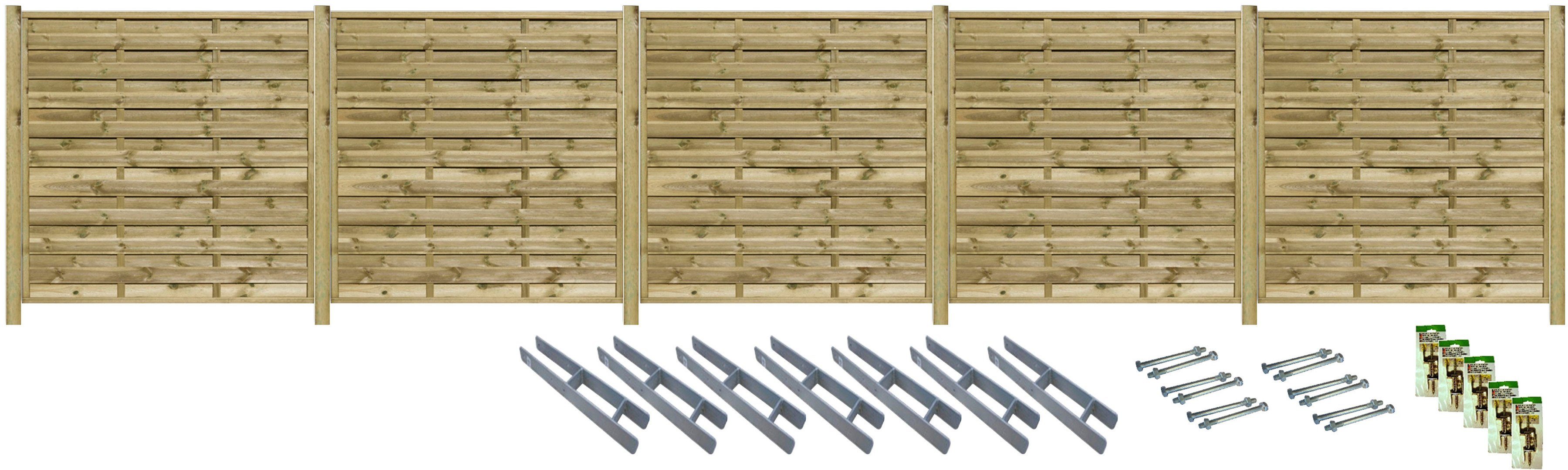 Tetzner & Jentzsch Sichtschutzelement EDMONTON 3, (Set), kesseldruckimprägniert