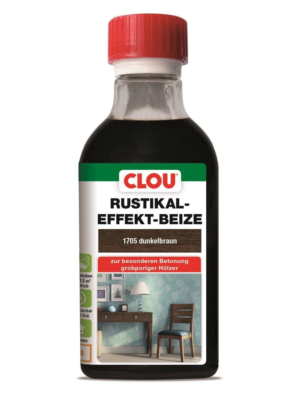 Holzbeize Clou Rustik Beize 250 ml dunkelbraun