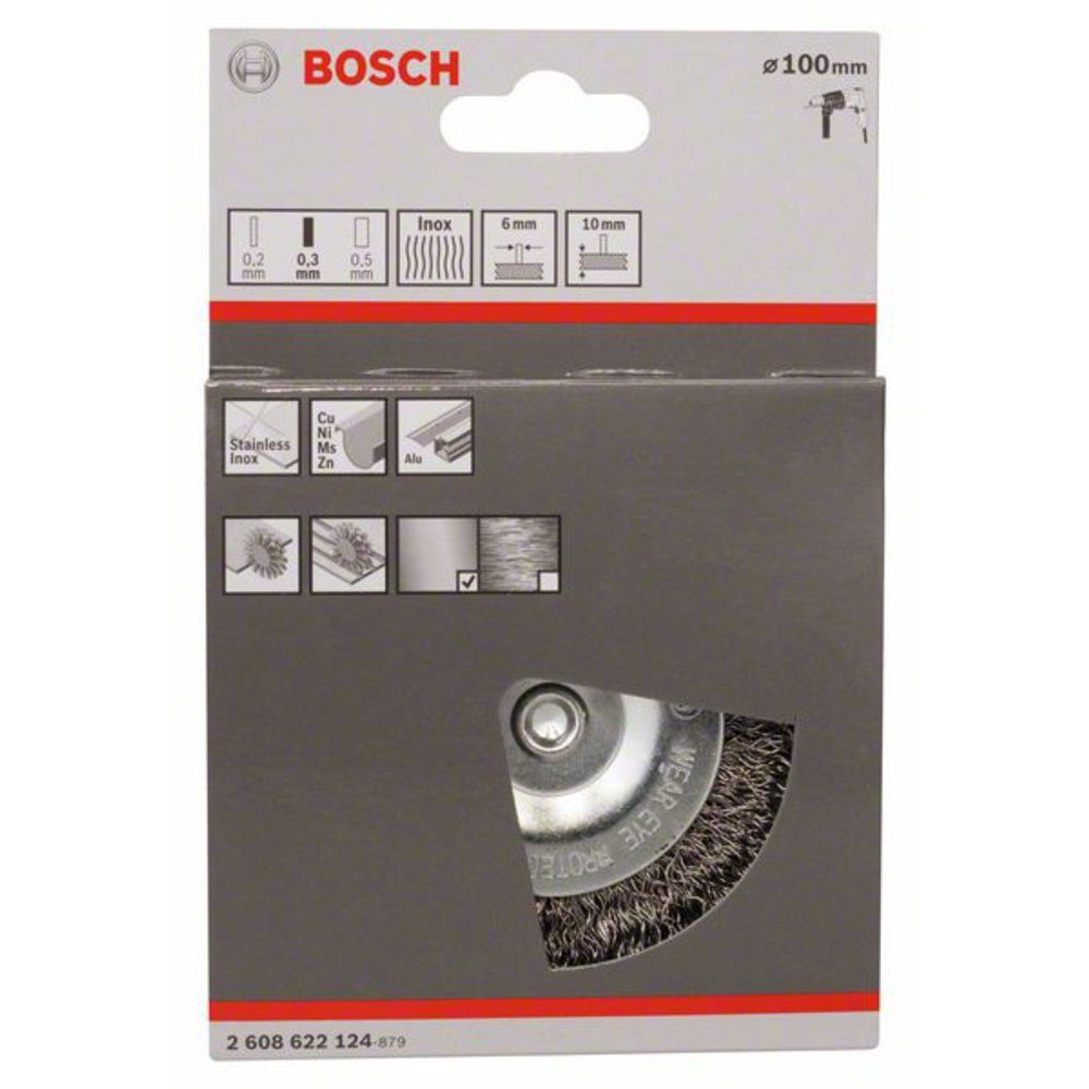 Bosch Accessories Schleifaufsatz Bosch Accessories 1 mm, gewellt, 0,3 rostfrei, Scheibenbürste, mm, 100