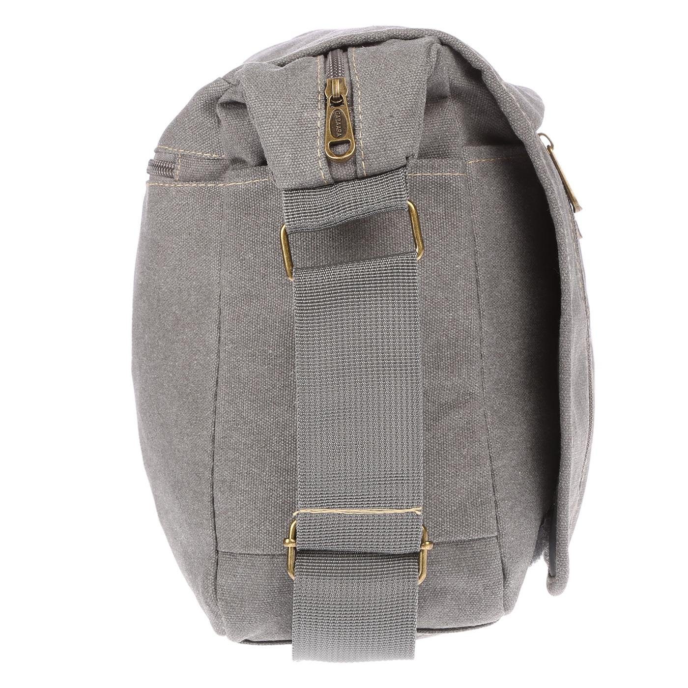 Umhängetasche Messenger Große Canvas, Damen XL Grau Wippermann Tasche Herren Businesstasche Christian