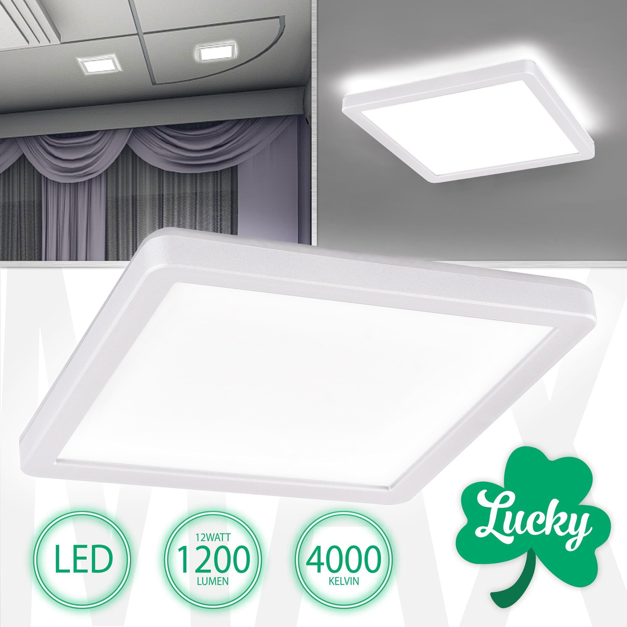 Maxkomfort LED Deckenleuchte Lucky, LED fest integriert, Tageslichtweiß, Neutralweiß, Deckenleuchte, Wandleuchte, Deckenlampe, Wandlampe, LED