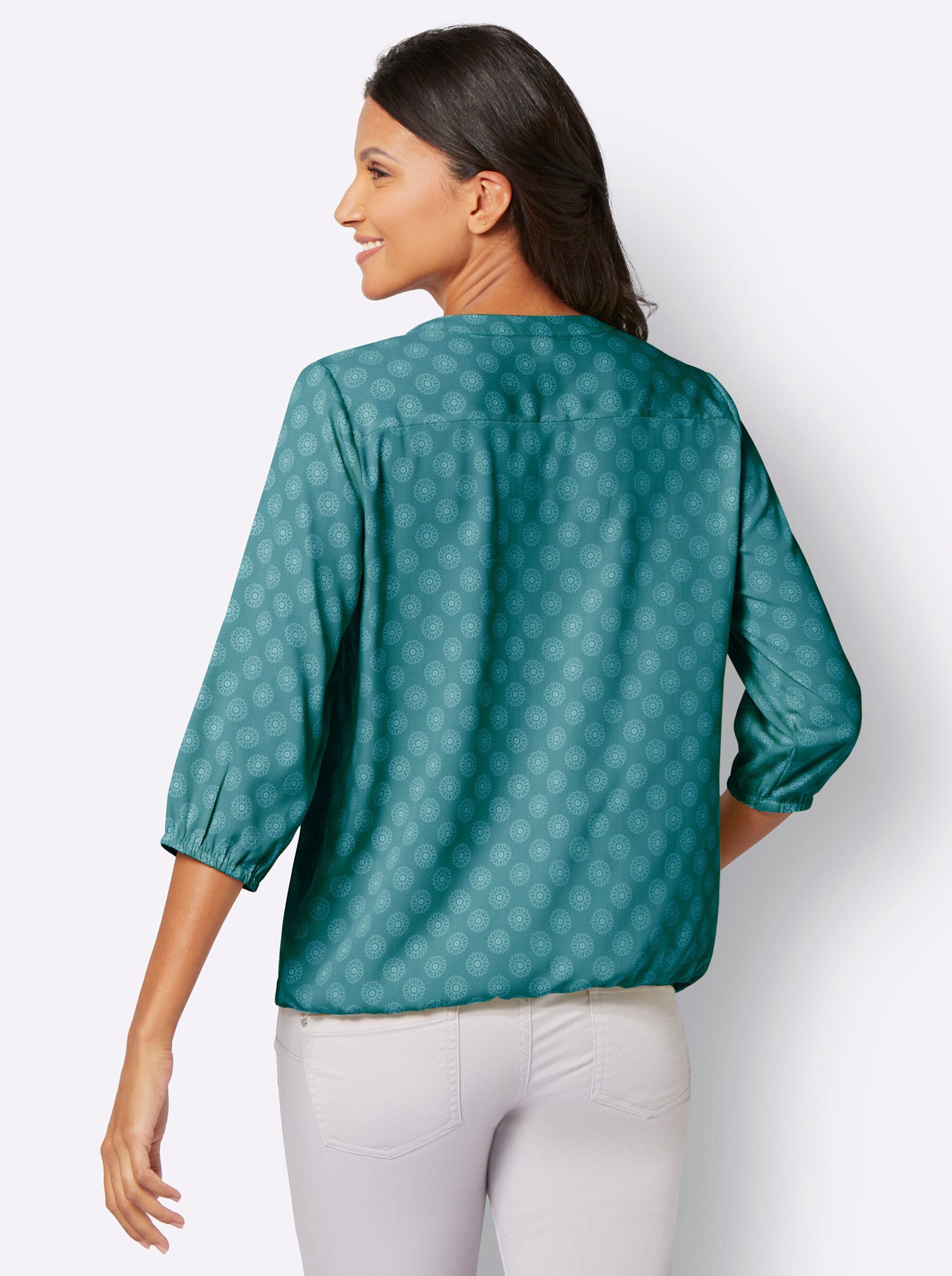 Sieh an! Klassische Bluse ozean-ecru-bedruckt