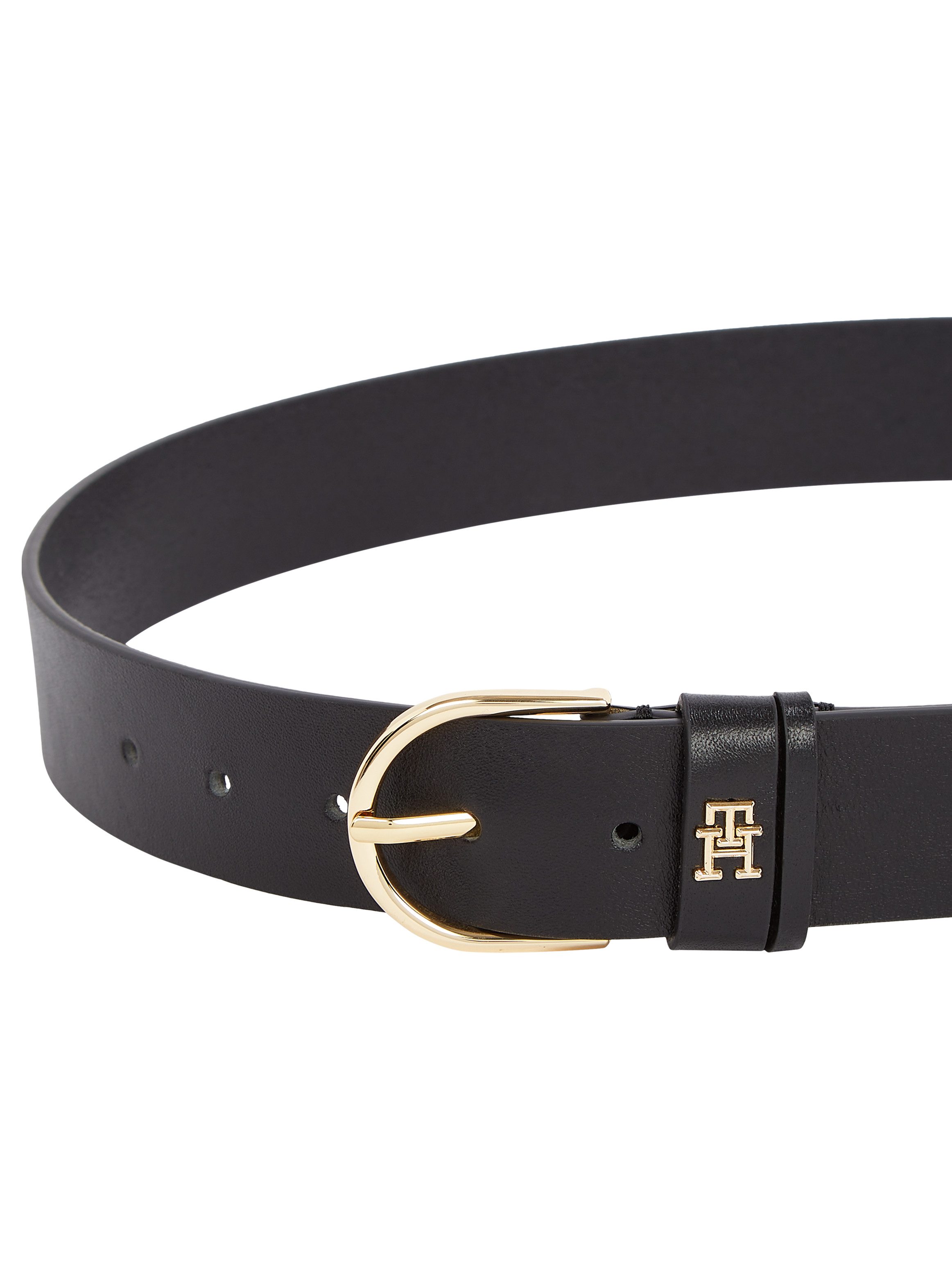 Tommy Hilfiger Ledergürtel ESSENTIAL EFFORTLESS 3.5 cm breit Ovale Einfachdornschließe, Logoemblem – Bild 4 von 5