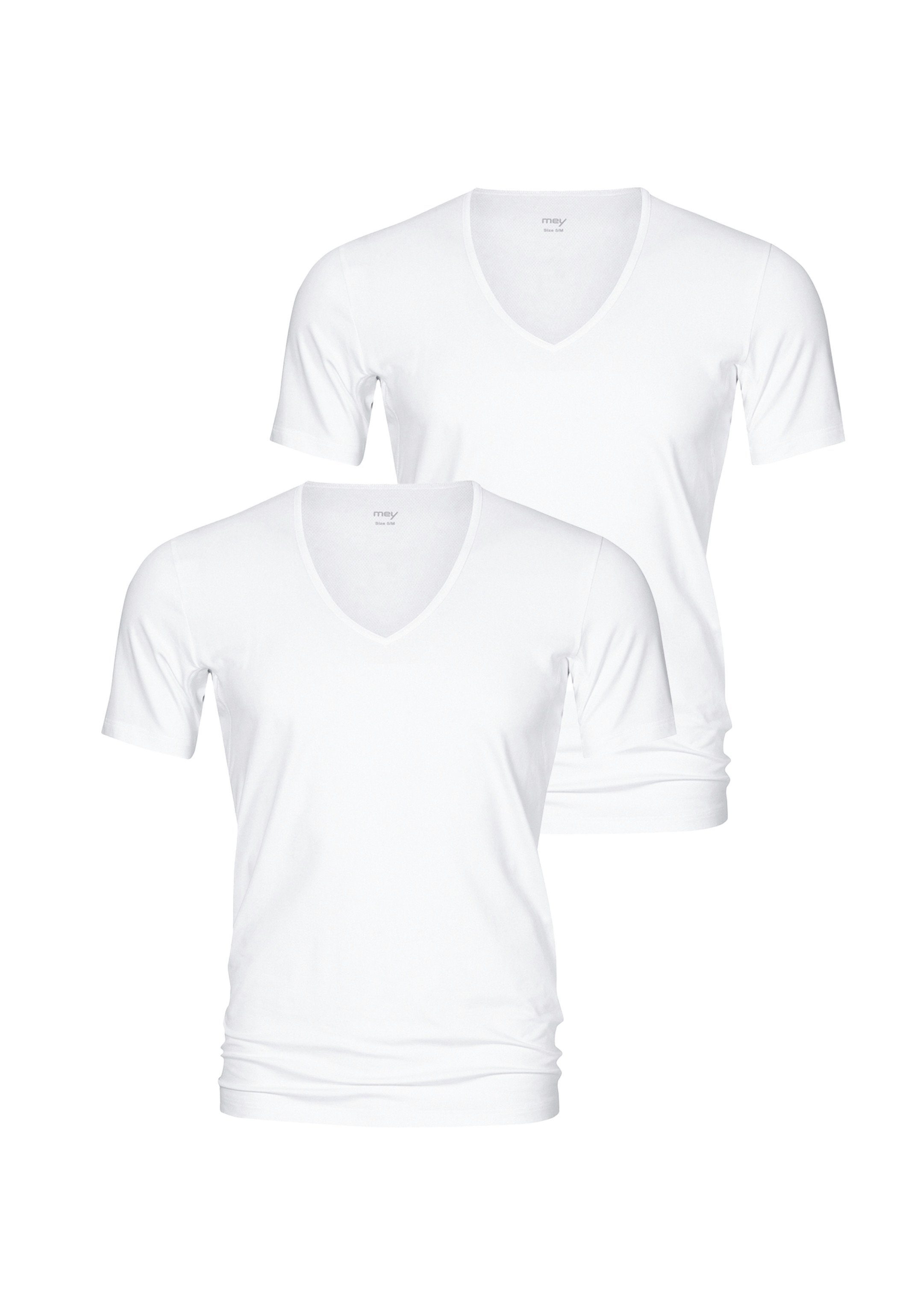 Unterhemd 2er (Spar-Set, Baumwolle - Pack Cotton Mey Kurzarm Shirt / 2-St) Thermoregulierend Dry - Unterhemd Weiß