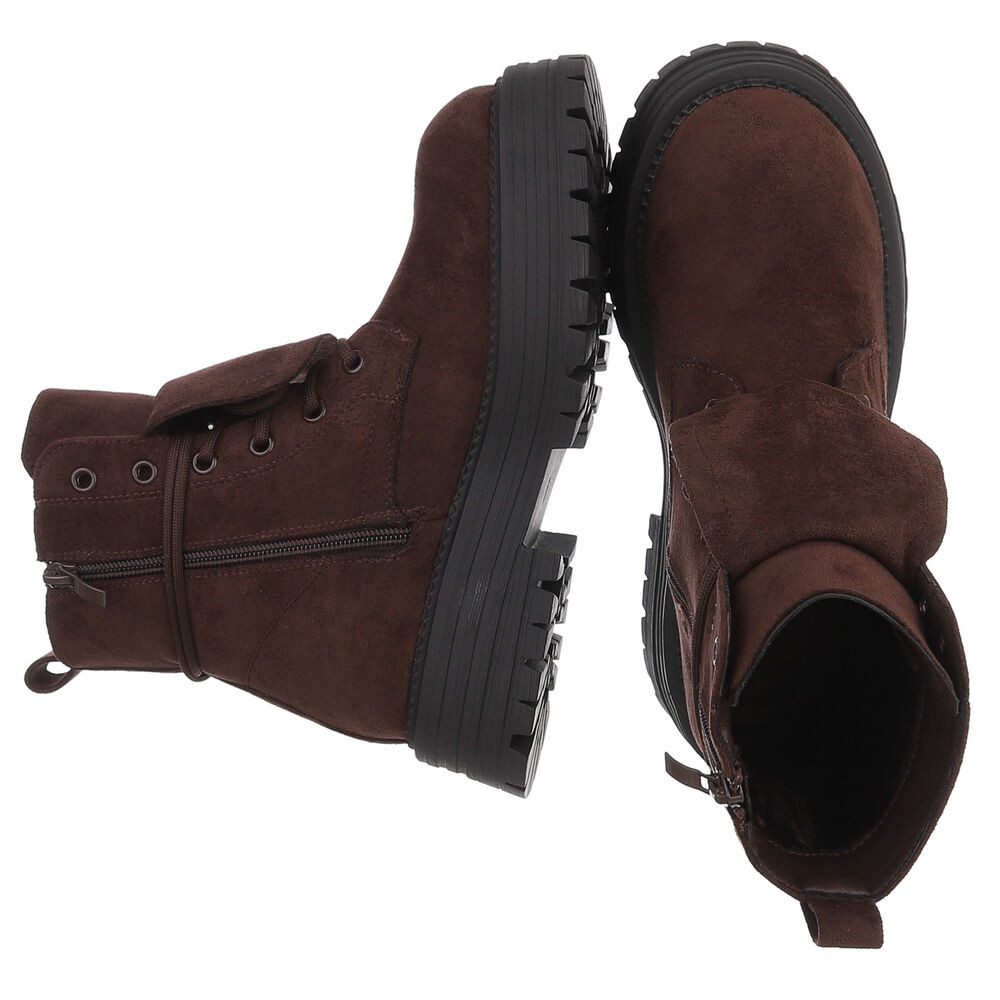 Ital-Design Robuste Damen Freizeitboots mit markanter Sohle Schnürstiefelet günstig online kaufen