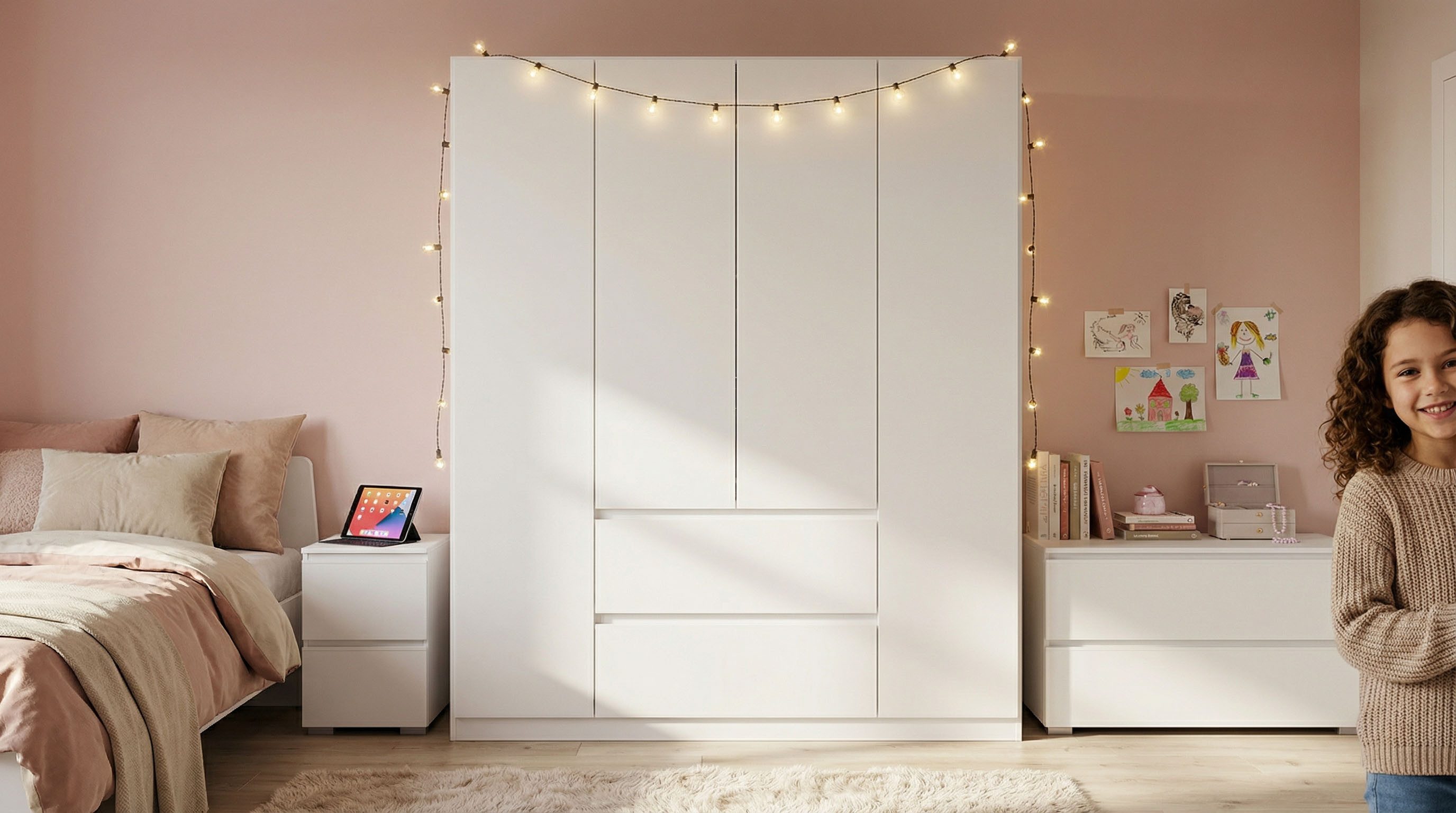 rauch Nachtkommode Nachttisch Nachtkonsole Nachtschrank MAINZ (Breite 40 cm), zwei praktische und geräumige Schubladen MADE IN GERMANY