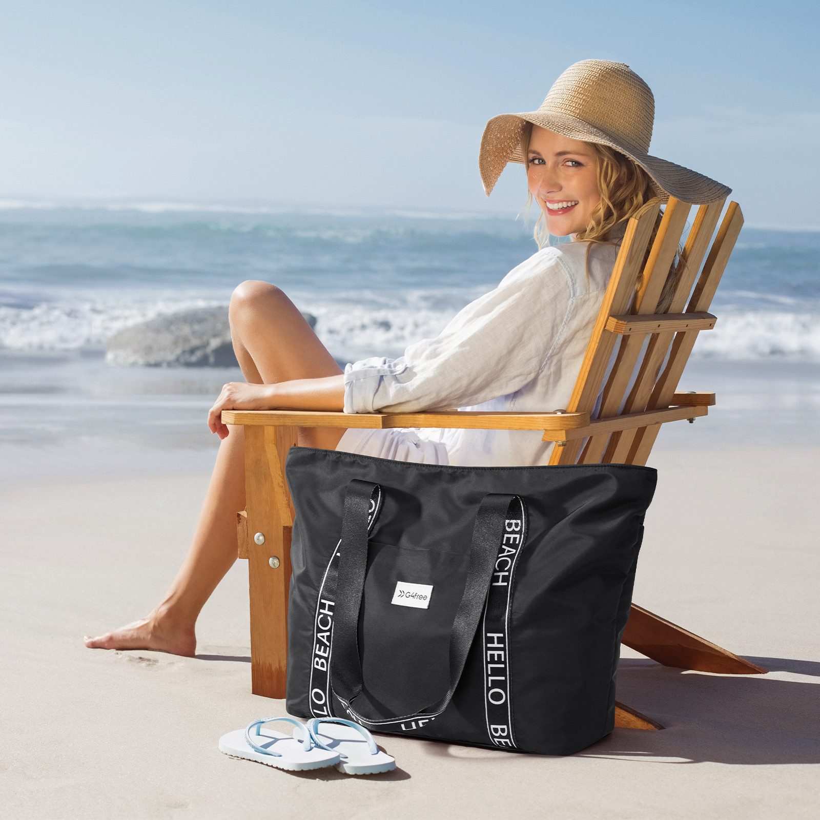 G4Free Strandtasche, Strandtasche, wasserdicht und sandabweisend, Schultert günstig online kaufen