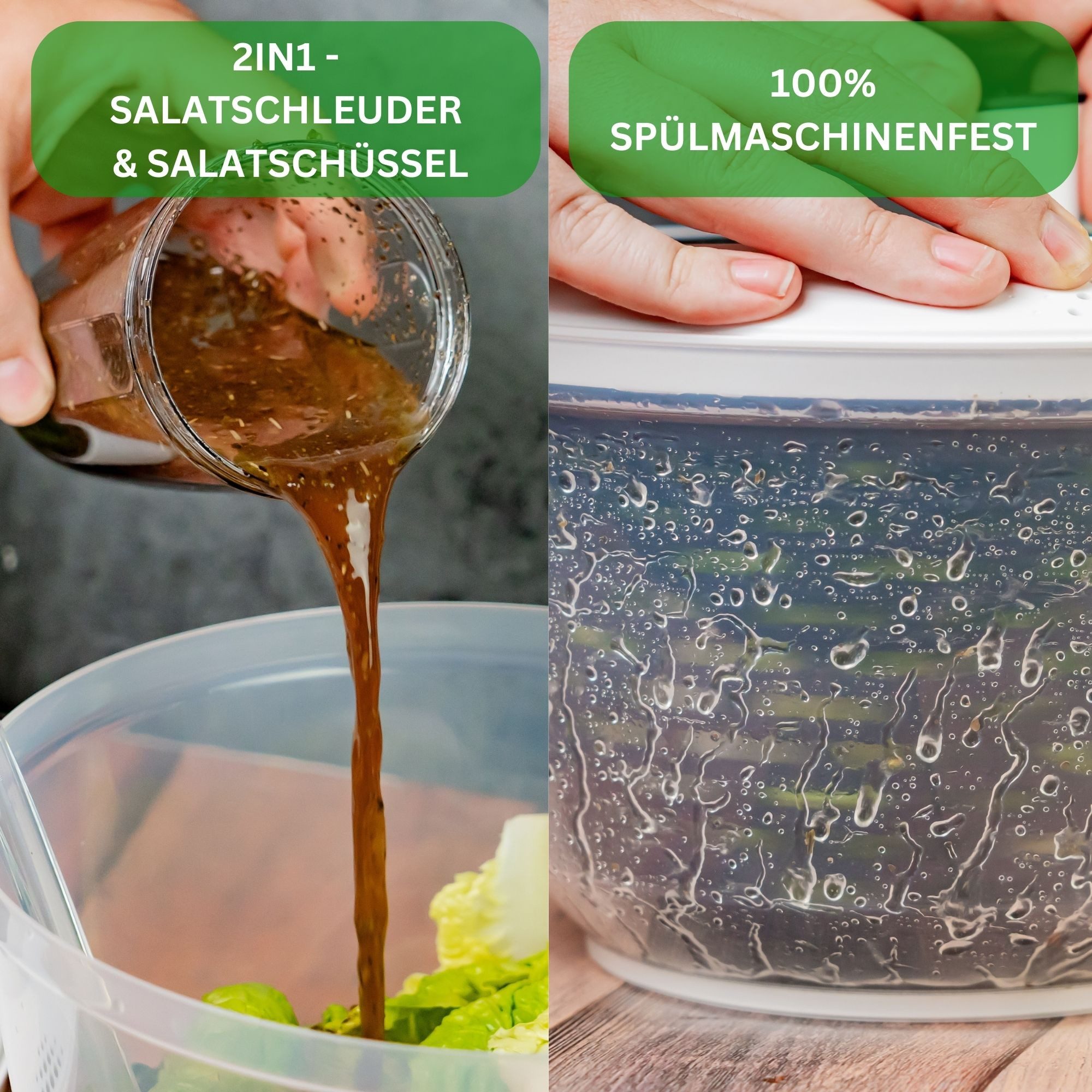 Thiru Salatschleuder Premium Salatschleuder 5L - Made in Germany, 5 Liter, BPA frei, Rutschfest, Leichtes Kurbeln – Bild 4 von 5