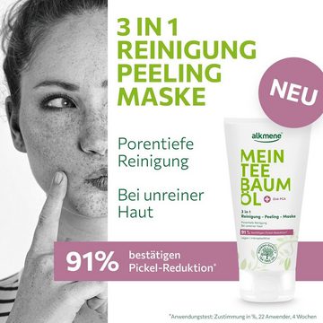 alkmene Körperpeeling 3in1 Reinigung Peeling Maske 150 ml - Pickel Reduktion 91% bestätigt, 1-tlg.