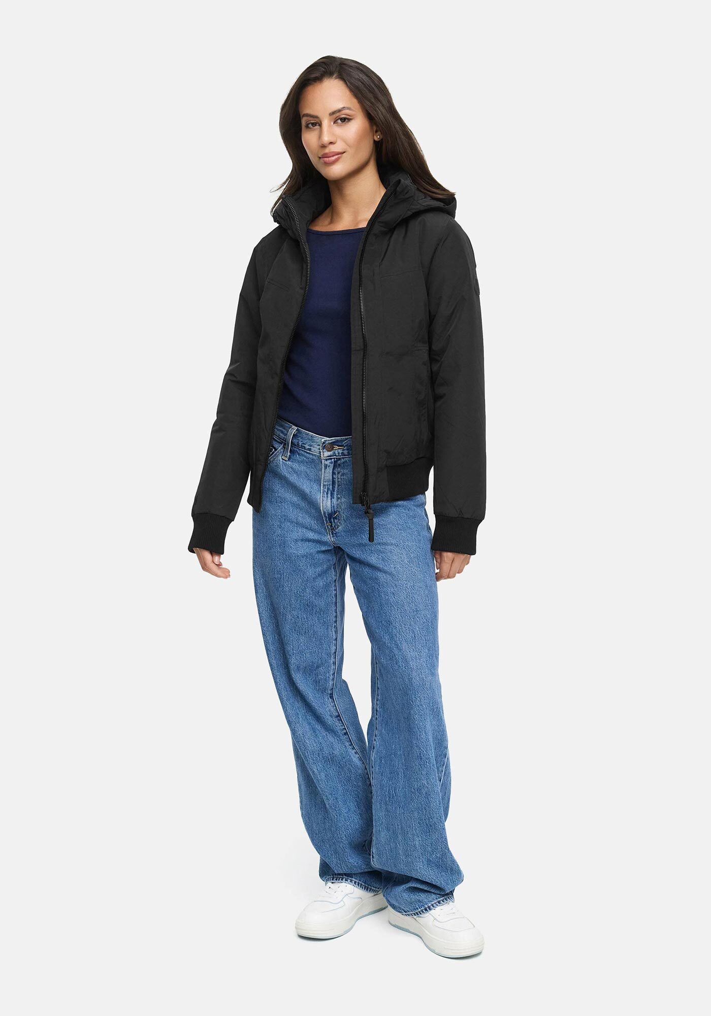 Marikoo Winterjacke Mooni 16 Gefütterte Übergangsjacke mit Kapuze und Kordelzug