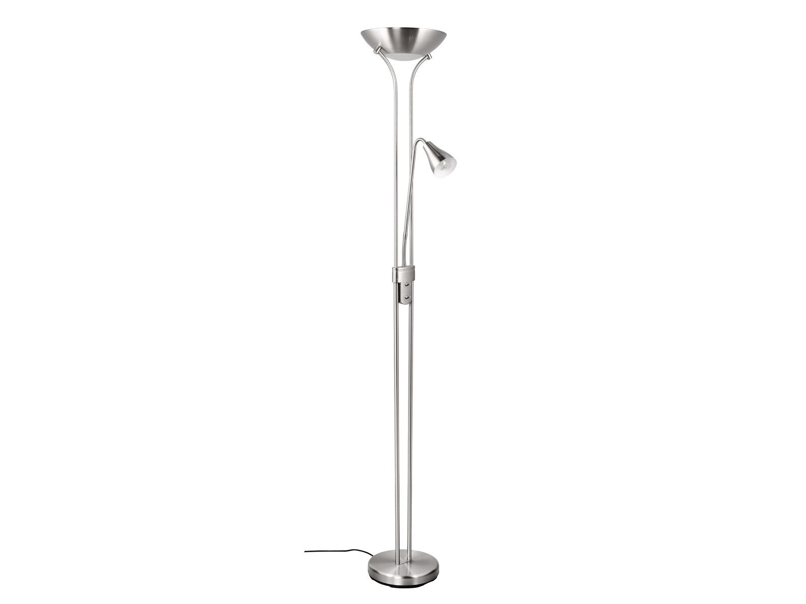 Reality Leuchten LED Deckenfluter mit Leselampe & Glasschirm, Höhe 181,5cm, dimmbar, LED wechselbar, Warmweiß, große Stehlampe Wohnzimmer zum Lesen, Stehleuchte – Bild 5 von 5
