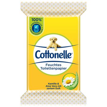 Cottonelle® Toilettenpapier Feuchtes Toilettenpapier unterwegs & Reise, Kamille, 20 x 12 Tücher (Vorratspack), Reisegröße