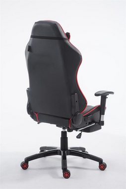 TPFLiving Gaming-Stuhl Shiva 2 mit bequemer Rückenlehne - höhenverstellbar und 360° drehbar (Schreibtischstuhl, Drehstuhl, Gamingstuhl, Racingstuhl, Chefsessel), Gestell: Kunststoff schwarz - Sitzfläche: Kunstleder schwarz/rot