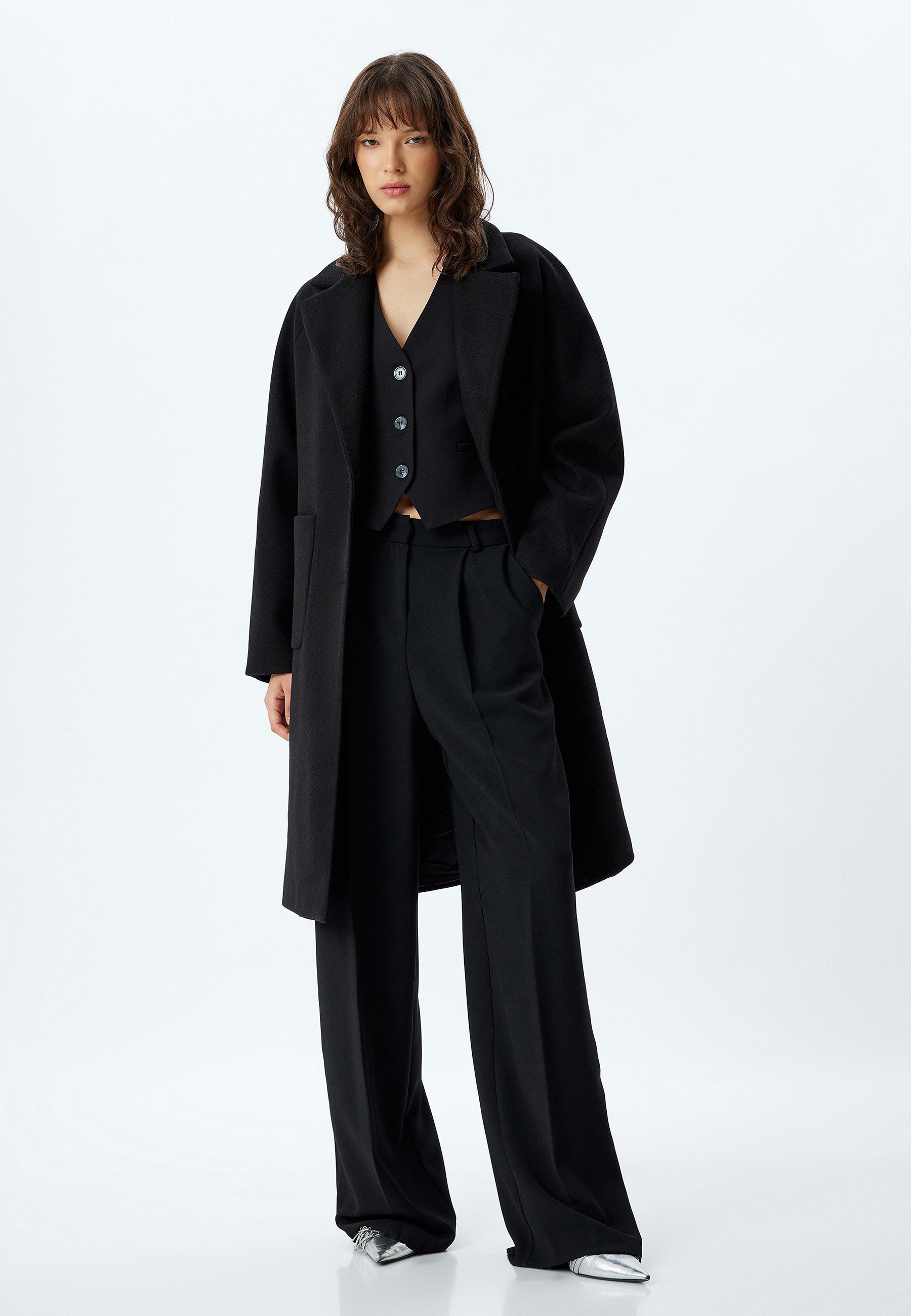 Koton Langmantel Regular Jacket Kragen günstig online kaufen