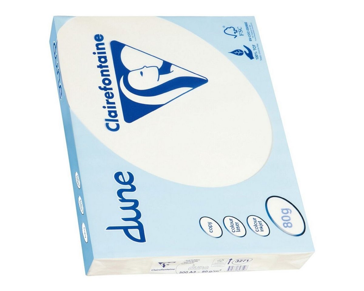 Thumbnail - CLAIREFONTAINE Druckerpapier dune, Format DIN A3, 80 g/m², creme, 500 Blatt
