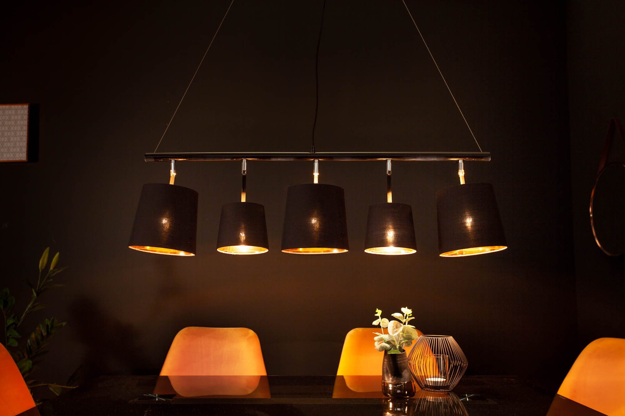Sitheim-Europe Hängeleuchte LEVELS Elegante Hängeleuchte 100cm schwarz gold Pendelleucht, LED wechselbar