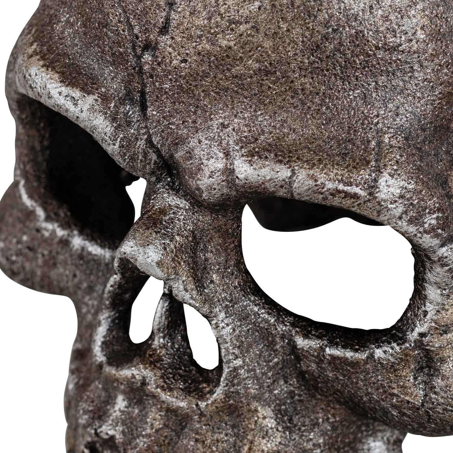 Aubaho Eisen Kerzenständer Antik-Stil Teelichthalter Skulptur Figur Kerzenständer Totenkopf