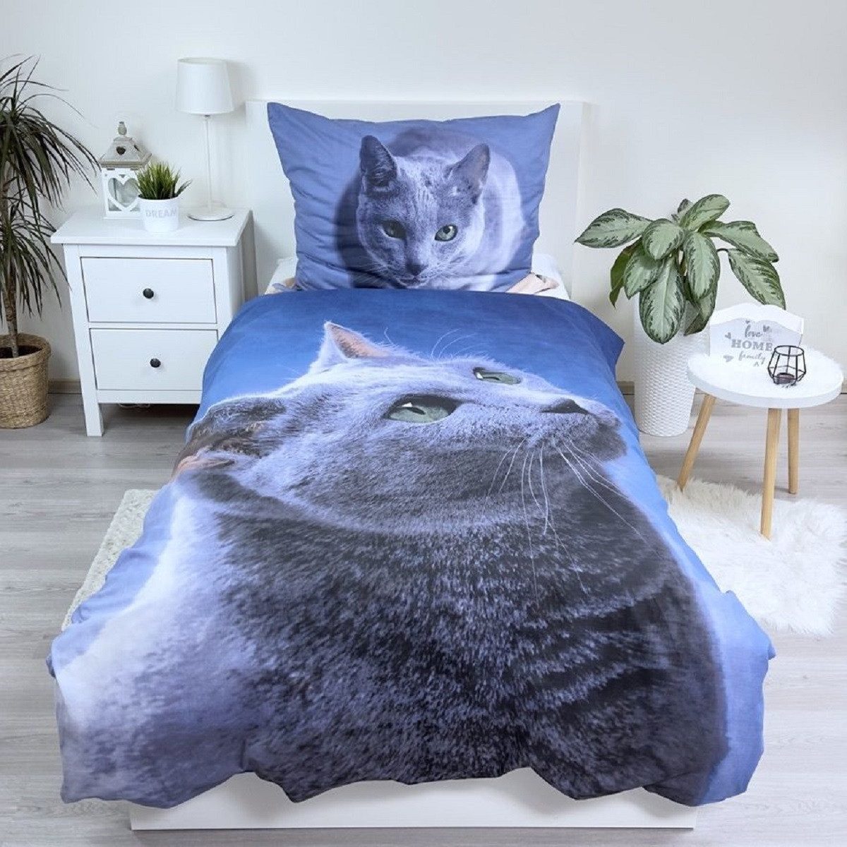 Jerry Fabrics Bettwäsche Dark Cat Baumwolle – Bettbezug 140x200 cm & Kissenbezug 70x90 cm – Bild 5 von 5