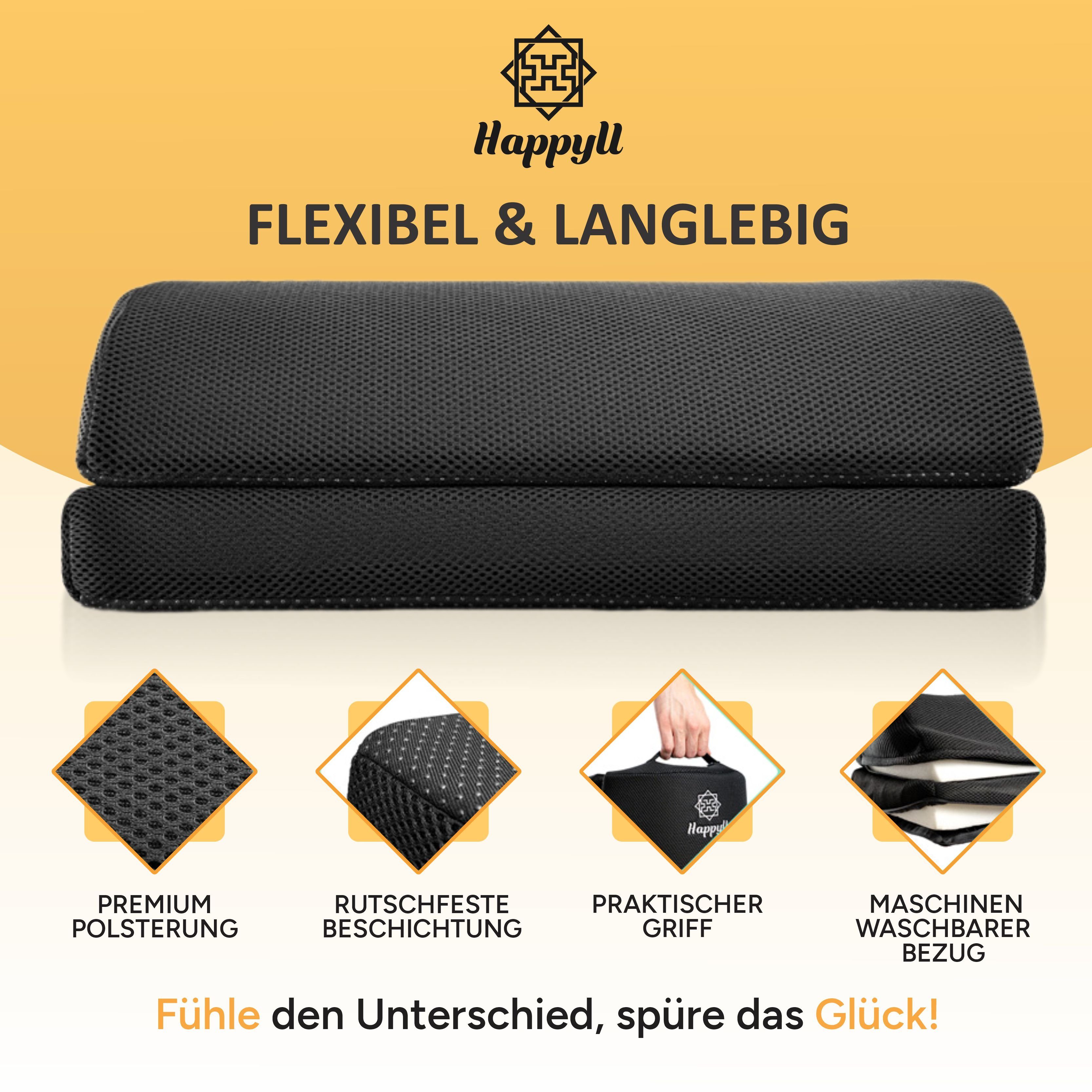 HappyU Fußstütze Schreibtisch Fußhocker geg. Höhenverstellbar, Knieschmerzen, Rücken & Ergonomisch