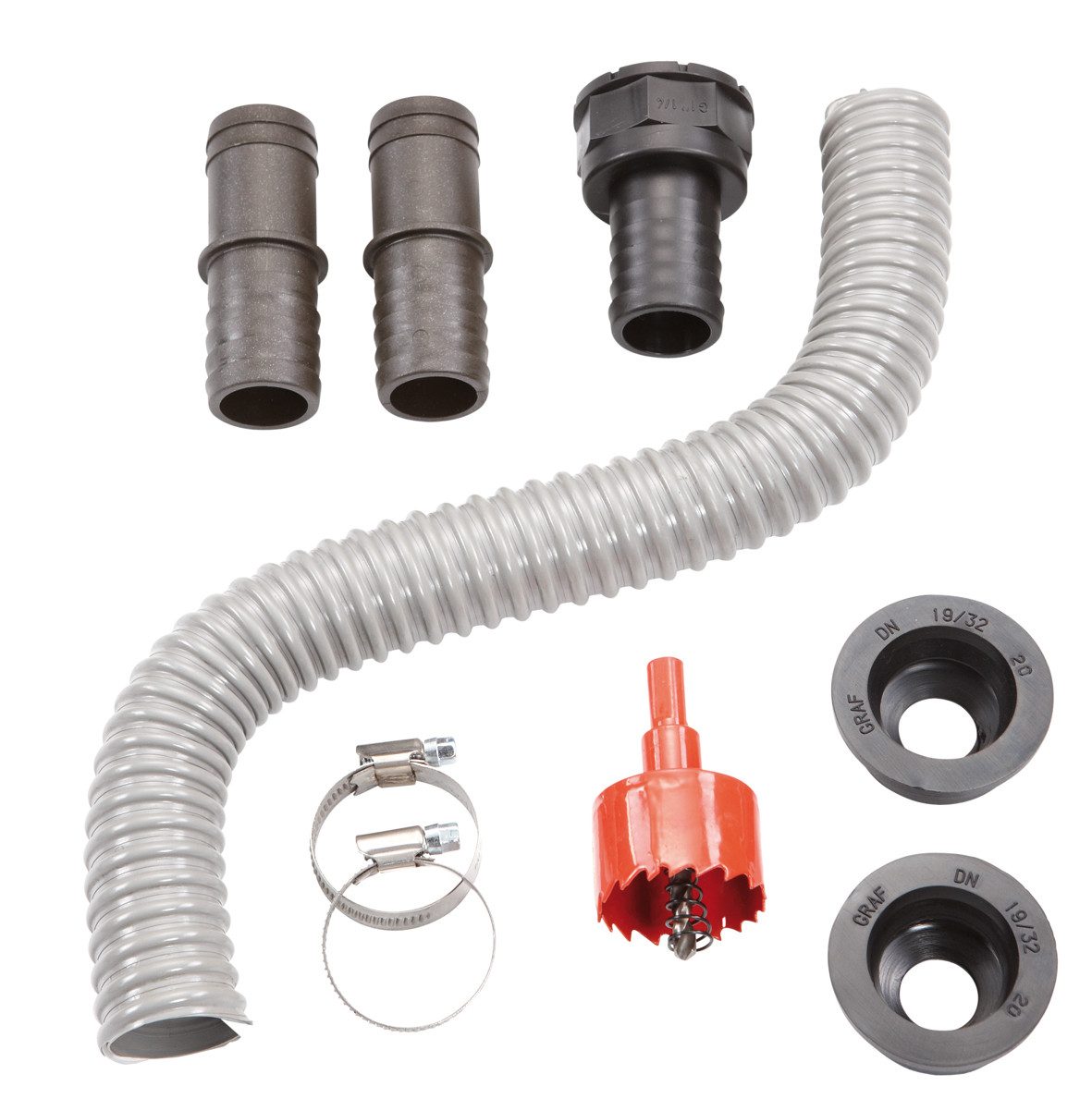 GARANTIA Regentonne FLEX-COMFORT Verbindungsset grau