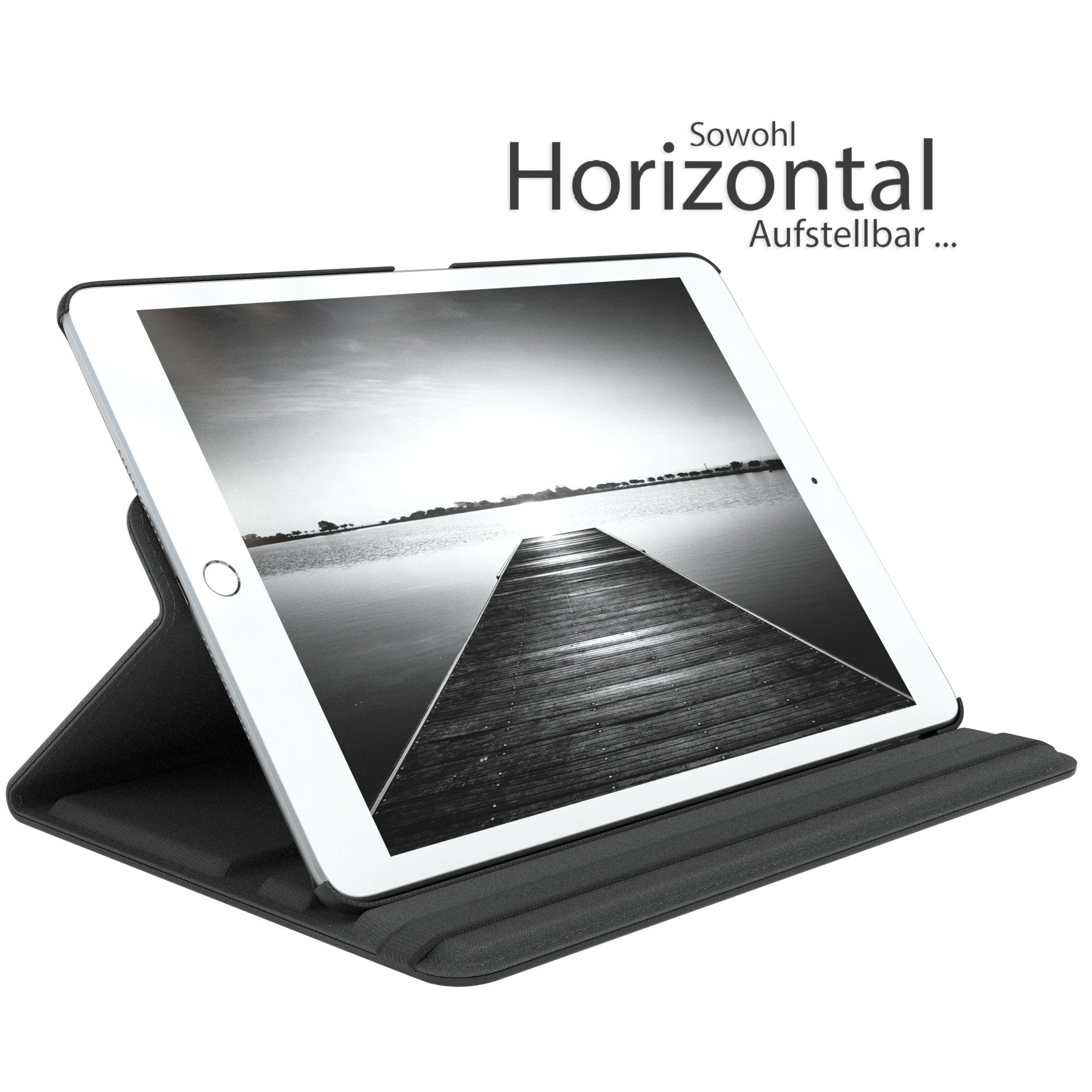 EAZY CASE Tablet-Hülle Rotation Case für Apple iPad 7./8./9. Gen. 10,2 Zoll, Hülle 360° drehbar mit Standfunktion Etui Anti-Kratz Tasche Schwarz – Bild 3 von 5