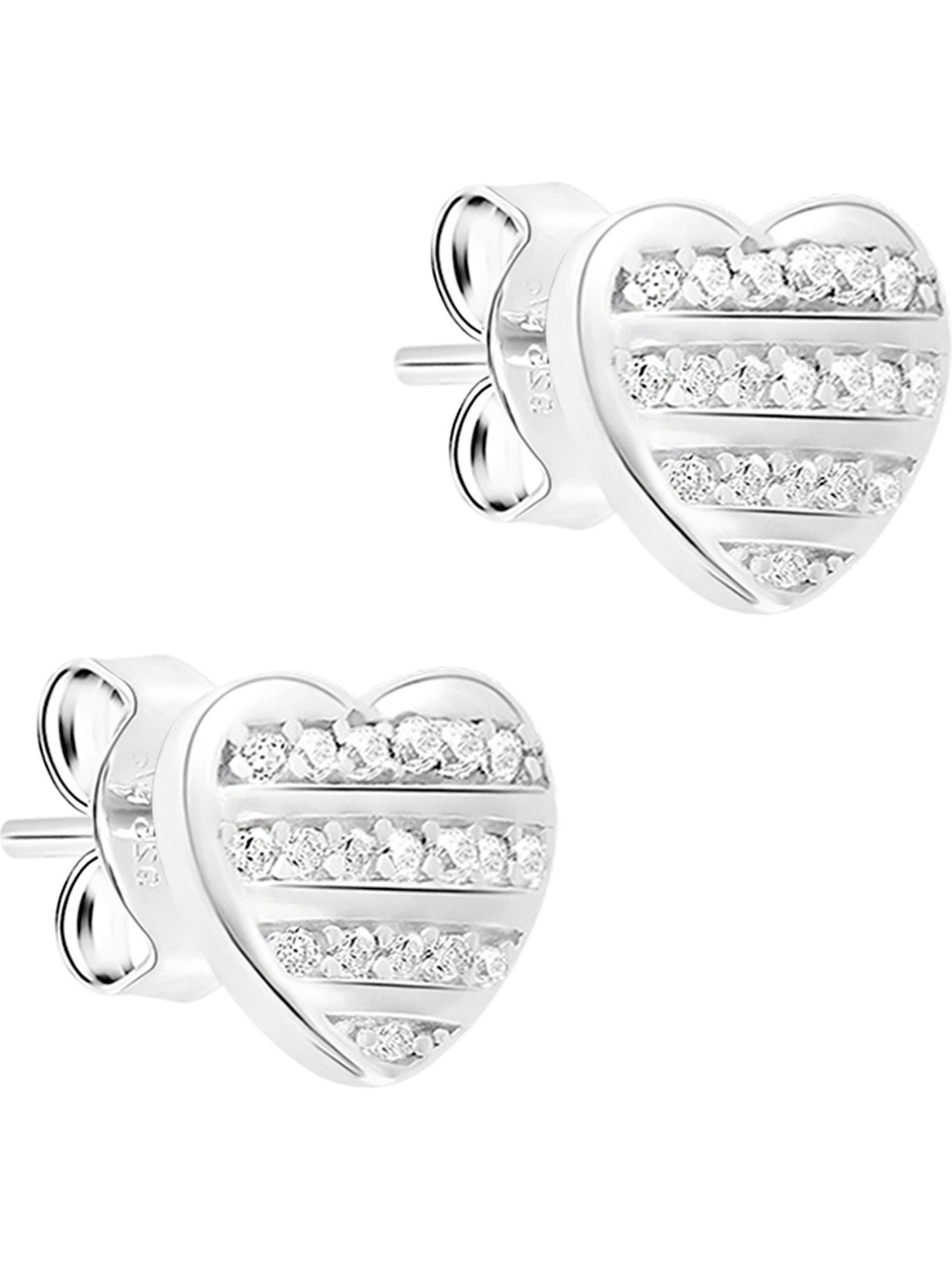 s.Oliver Paar Ohrstecker S.Oliver Damen-Ohrstecker 925er Silber Herz