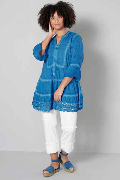 Angel of Style Tunika Tunika-Bluse A-Line cold dyed Tunika-Ausschnitt