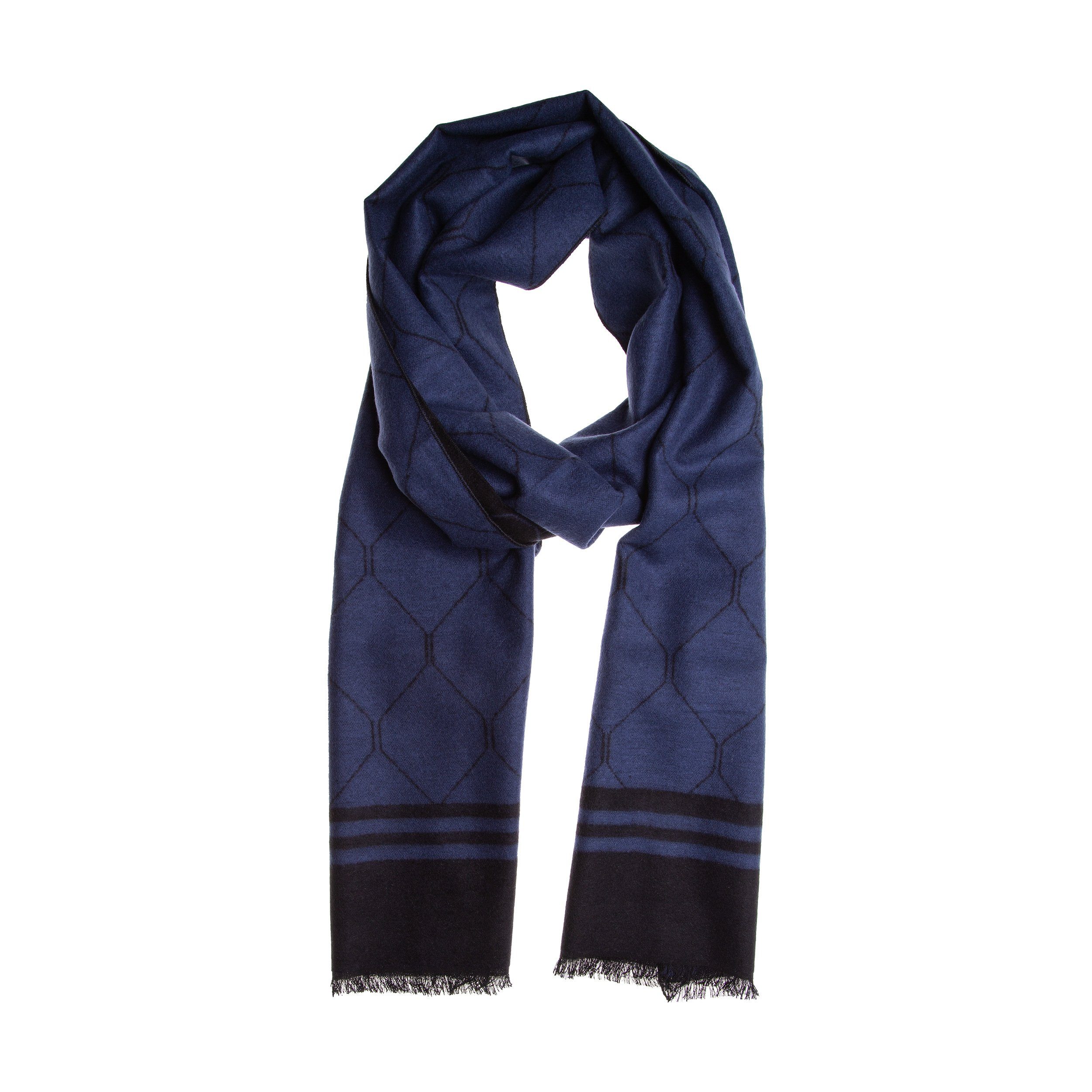 SEABRIGHT XXL-Schal Schal Seidenflanell blau schwarz Diamant