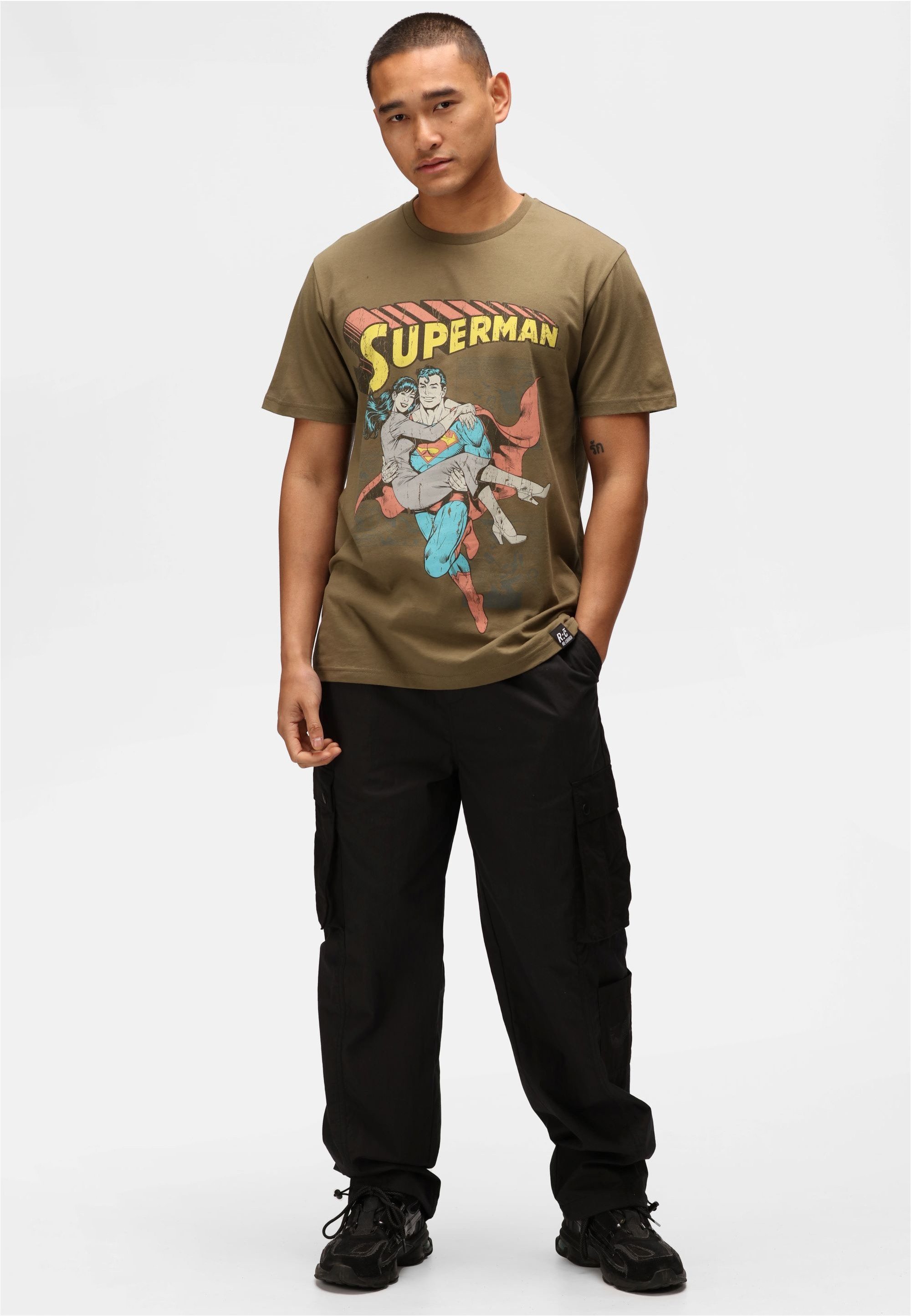 Recovered T-Shirt Superman Comic Graphic (1-tlg) mit coolem Superman-Print im Comic-Stil
