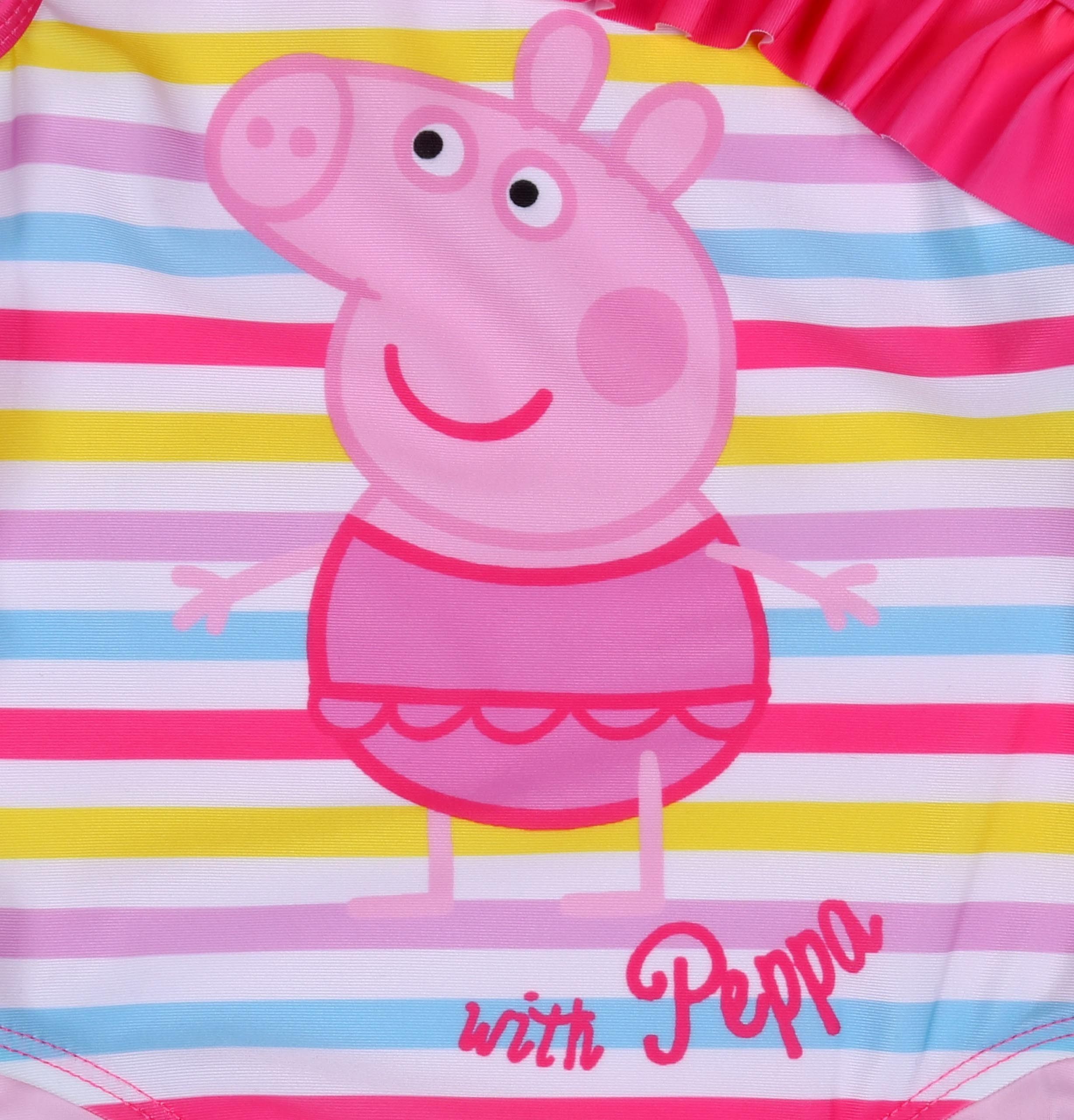 Peppa Pig Badekleid Peppa Pig Rosa gestreifter Badeanzug, Bademode für Mädchen 2-3 Jahre