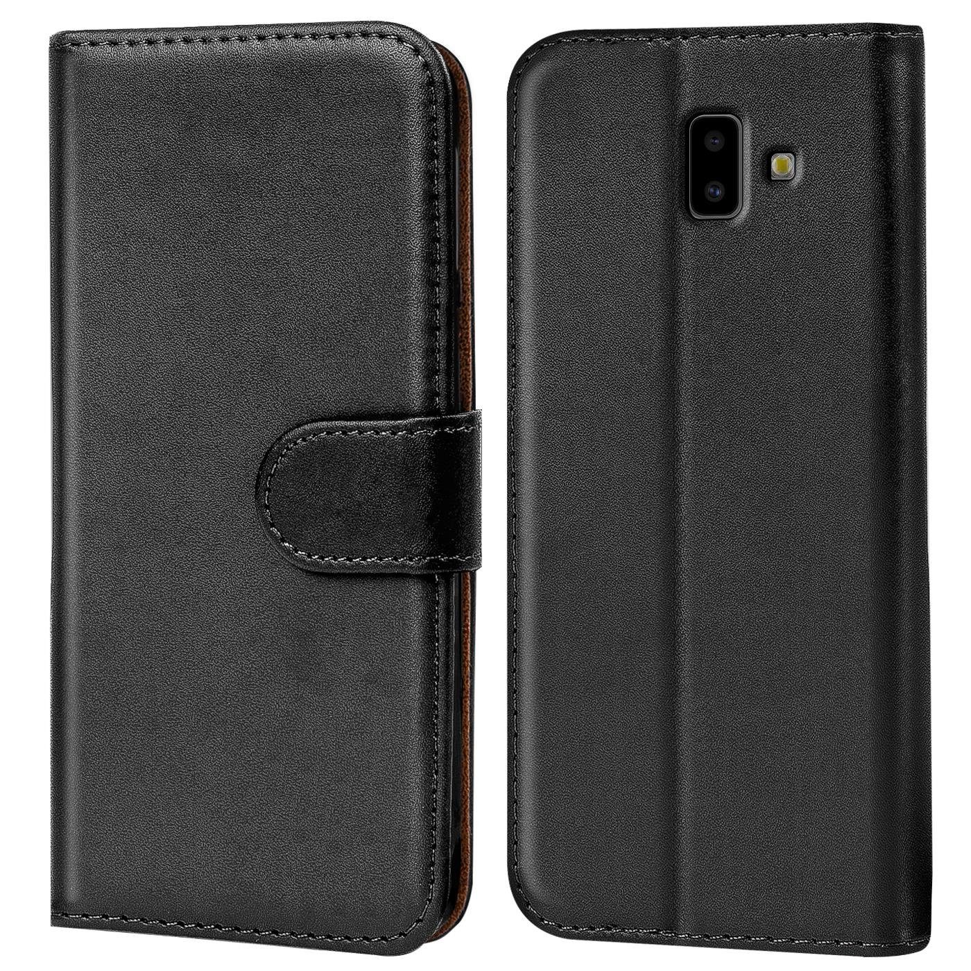 CoolGadget Handyhülle Book Case Handy Tasche für Samsung Galaxy J6 Plus 6 Zoll, Hülle Klapphülle Flip Cover für Samsung J6+ Schutzhülle stoßfest