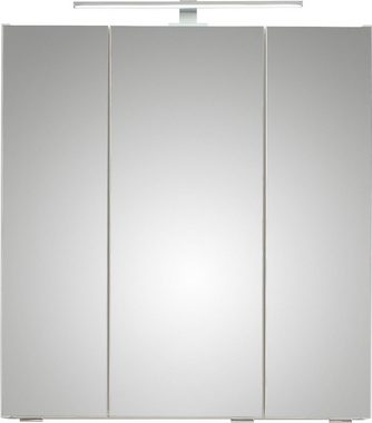 Saphir Badmöbel-Set Quickset 3-teilig, Waschbeckenunterschrank mit LED-Spiegelschrank, (7-St), Unterschrank, inkl. Türdämpfer, 6 Türen, 1 offenes Fach, Bad-Set