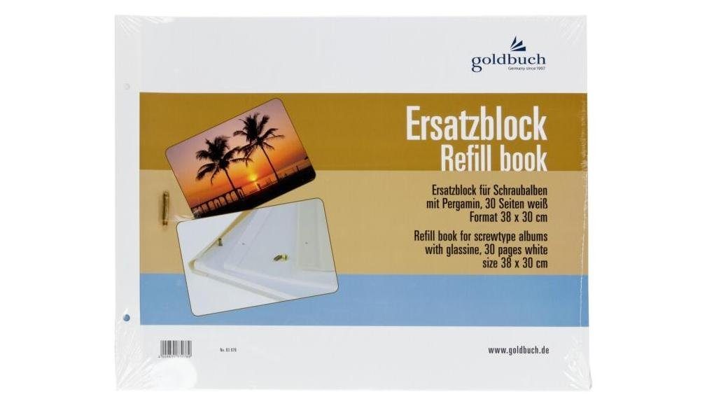 Goldbuch Fotoalbum Ersatzblock 83 078 weiß 38x30 cm für Schraubalben