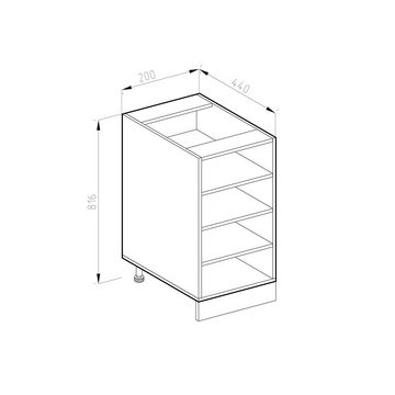 Vicco Unterschrank Küchenregal 20 cm R-LINE Anthrazit