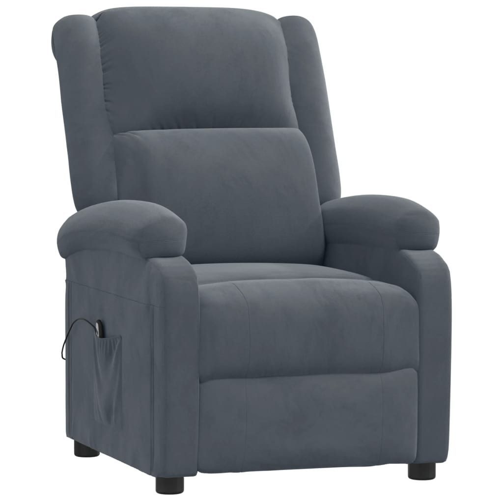 vidaXL Sessel Relaxsessel Elektrisch Dunkelgrau Samt günstig online kaufen