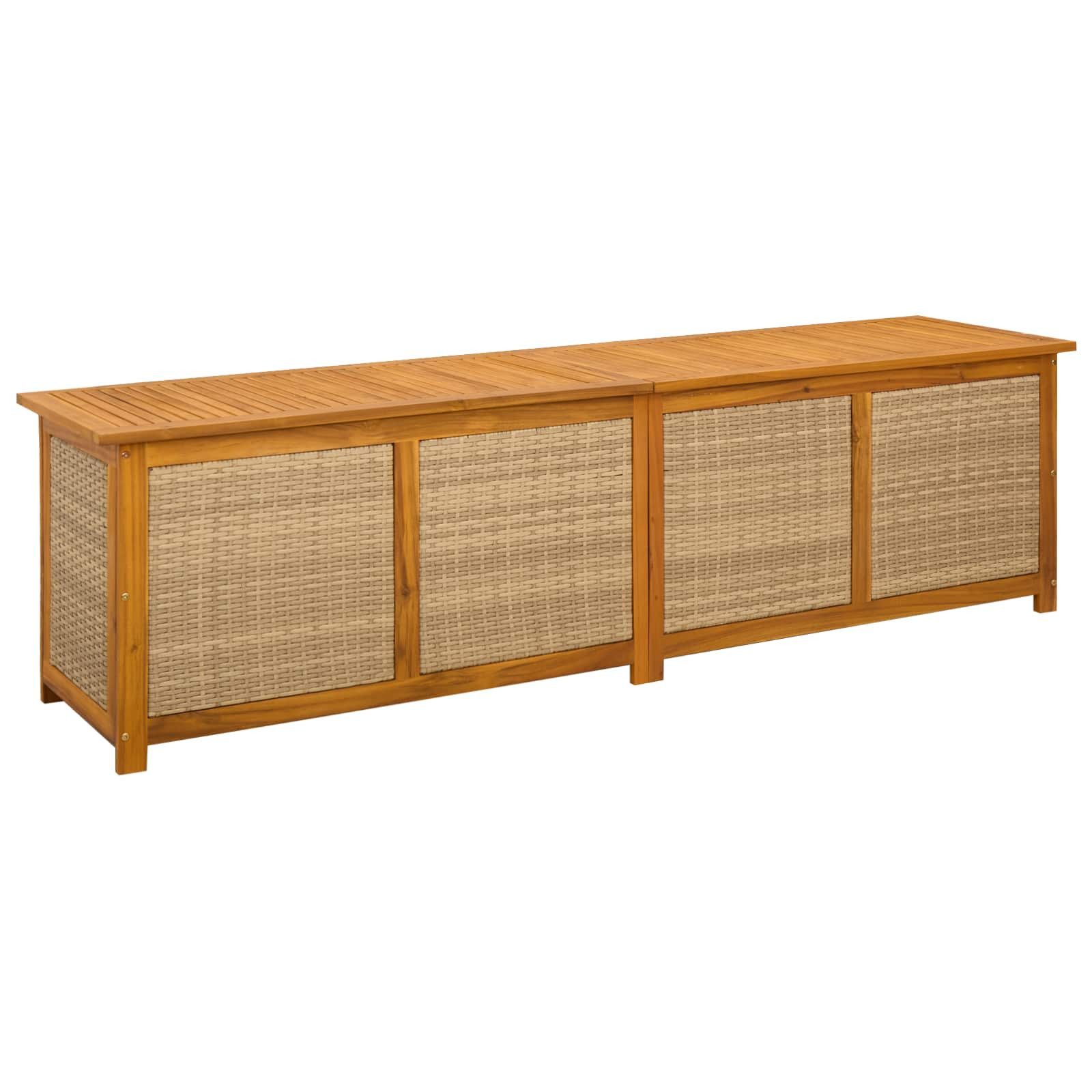 vidaXL Gartenbox Gartenlagerbox 185 L Massivholz 200 x 50 x 56 cm Beige (1 St)