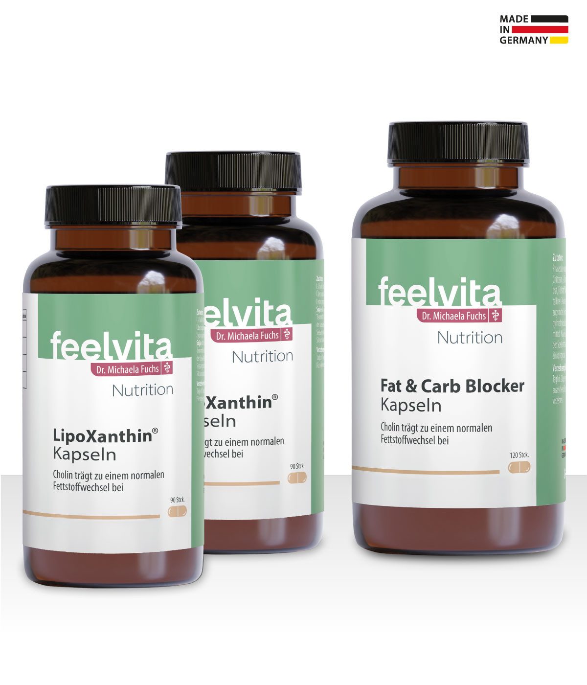 Genius Feelvita Nutrition Stoffwechsel-Set 3-tlg. - Hochdosierte Kapseln, Set à, 2 Monats-Vorrat, Vegan