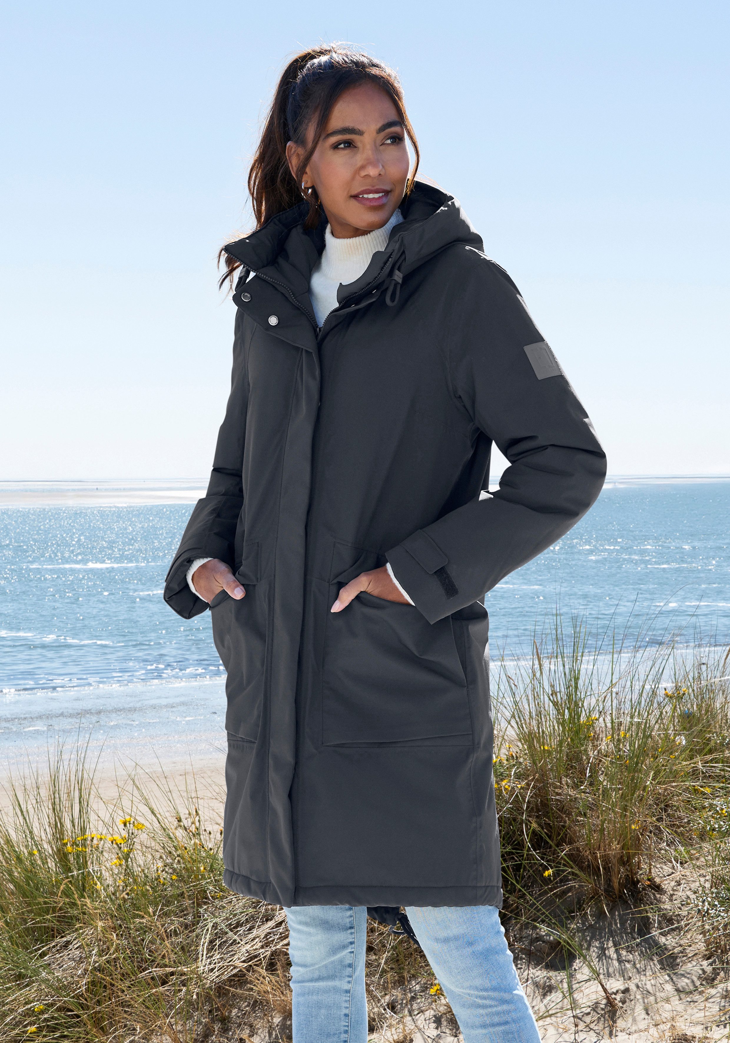 Elbsand Winterjacke mit verstellbarer Kapuze und aufgesetzten Taschen günstig online kaufen