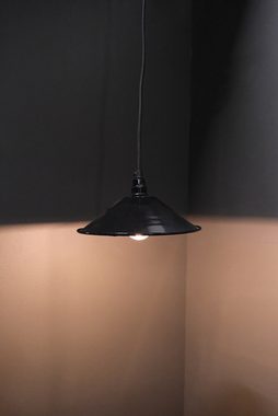 Trademark Lampenschirm Enamel Hängelampe aus schwarzer Emaille - Innen Weiss