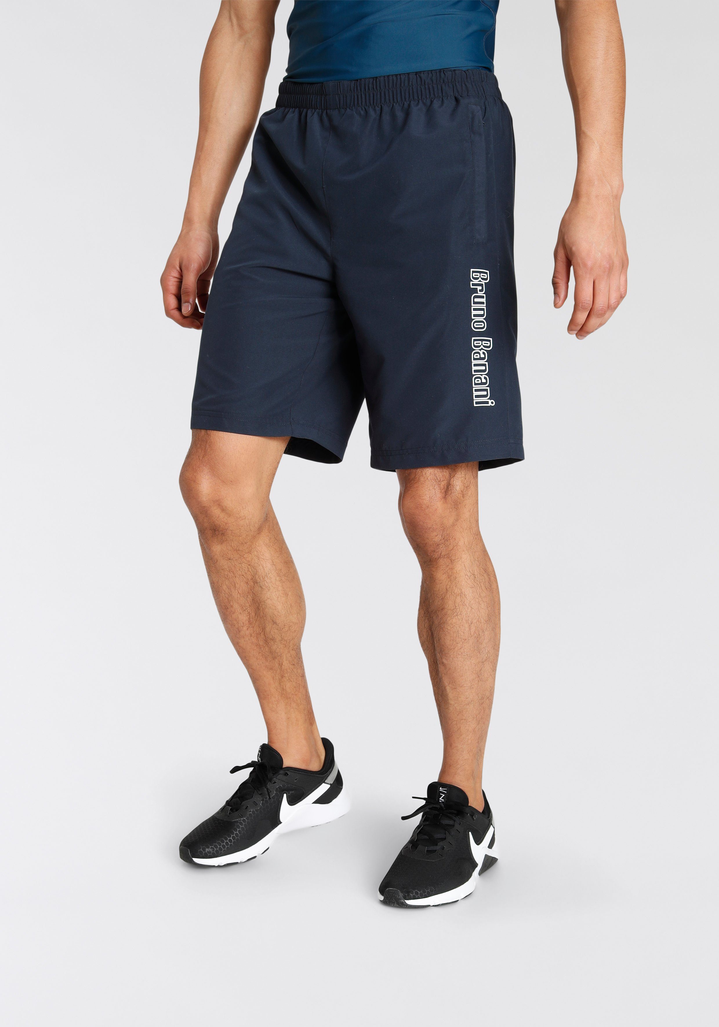 Material Bruno Navy recyceltem Funktionsshorts aus Banani